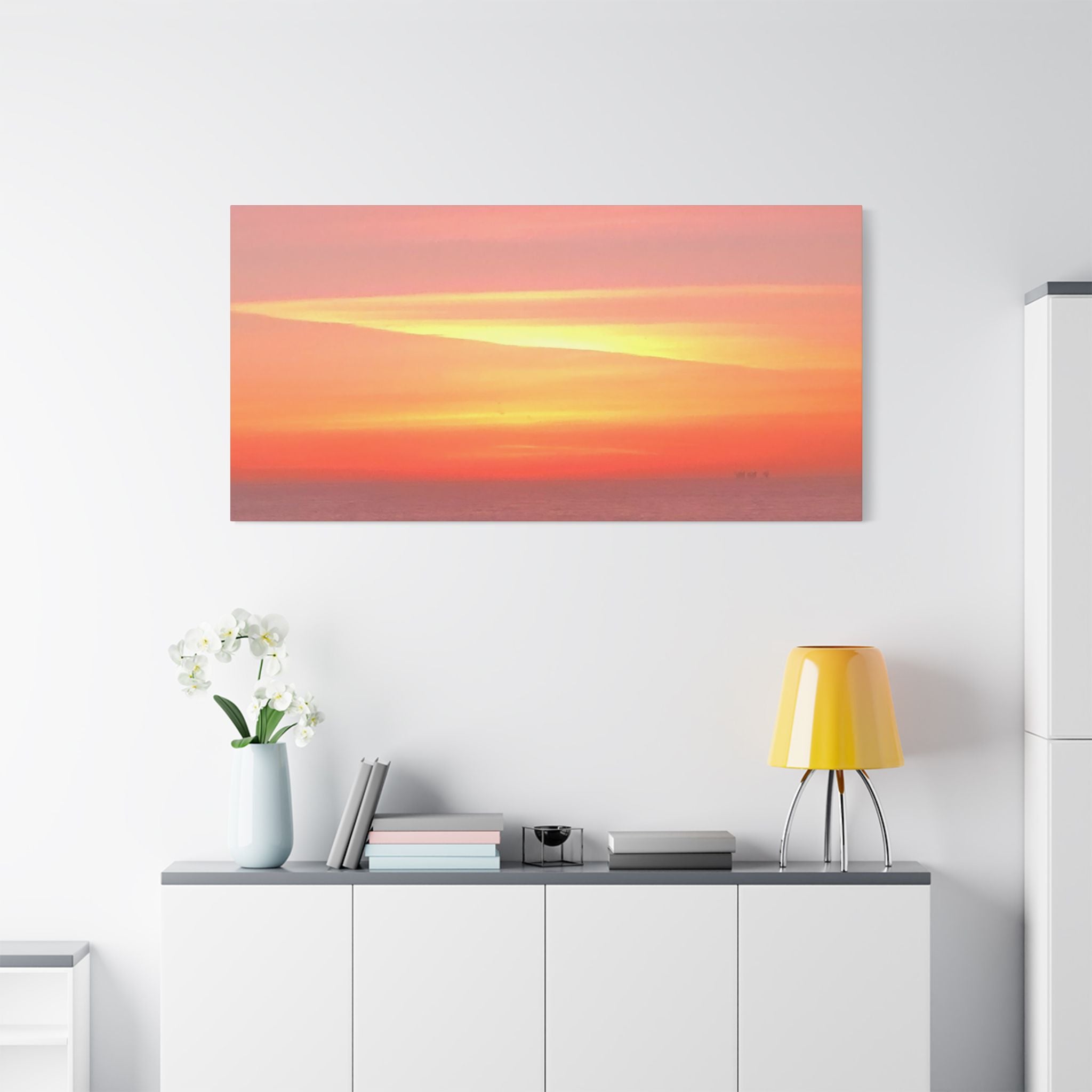 Ventura Sunset Satin Canvas — Stretched Beach Wall Art