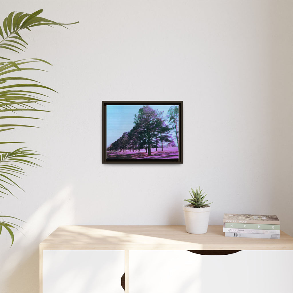 Framed Matte Canvas Print — Lomochrome Purple Tree Landscape