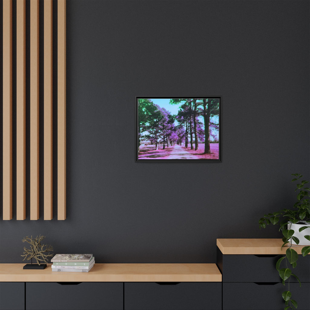 Framed Matte Canvas Print — Paris,Texas Lomochrome Purple Landscape