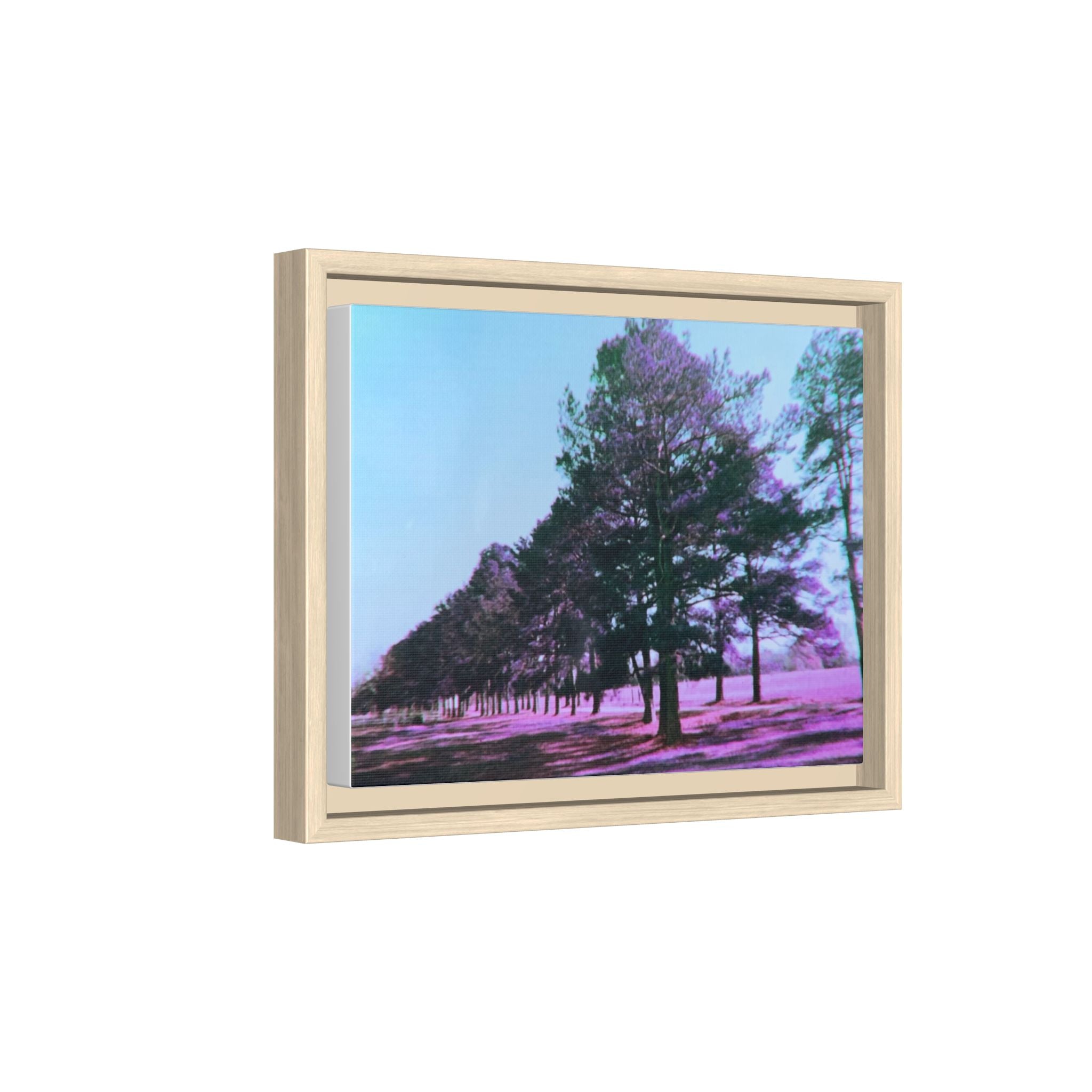 Framed Matte Canvas Print — Lomochrome Purple Tree Landscape