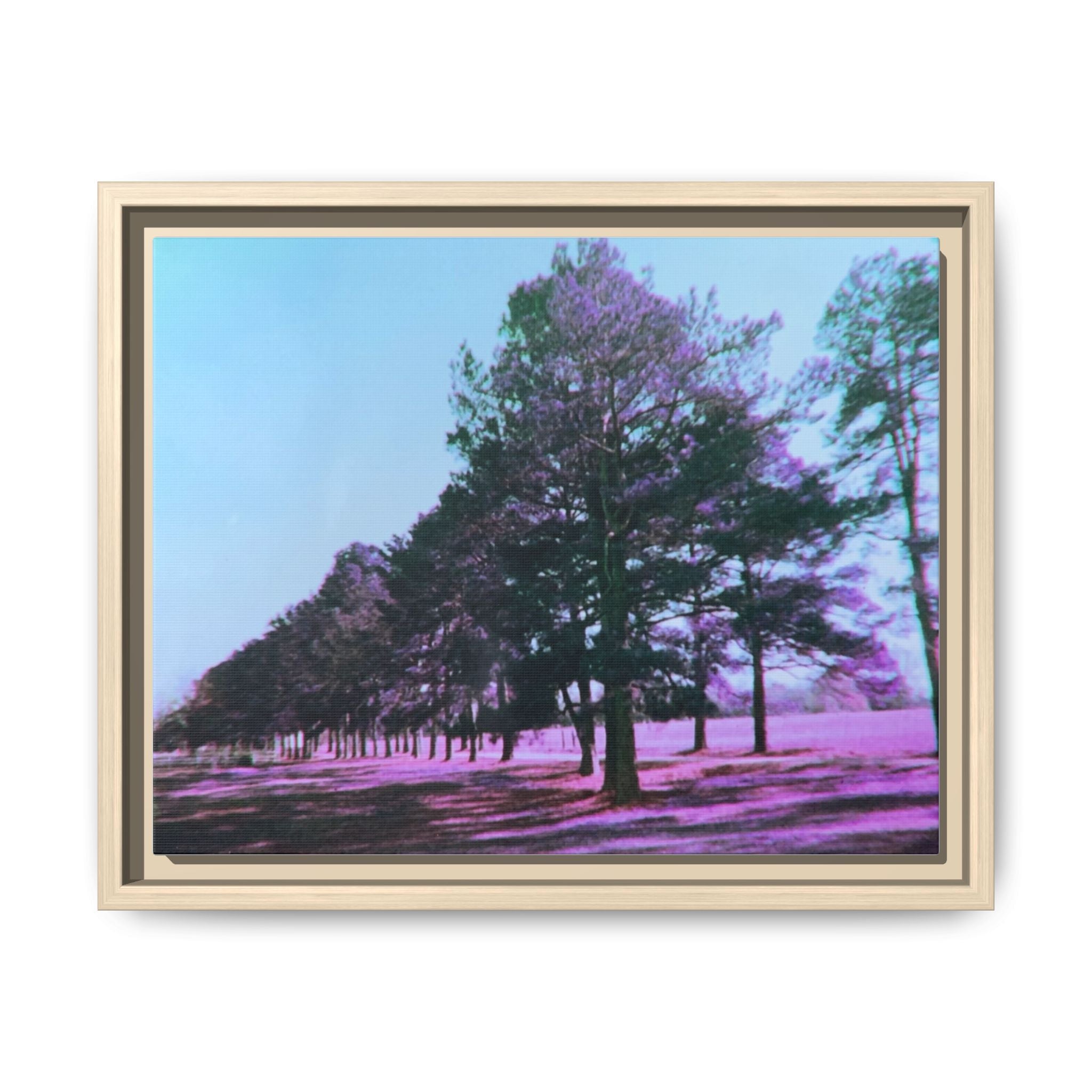 Framed Matte Canvas Print — Lomochrome Purple Tree Landscape
