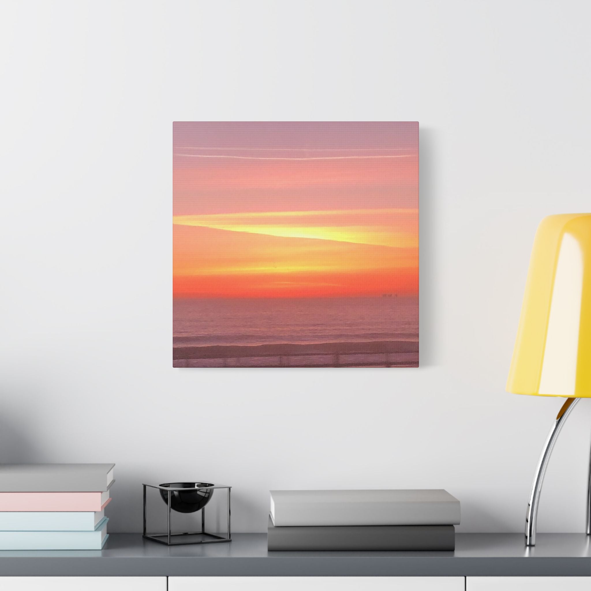 Ventura Sunset Satin Canvas — Stretched Beach Wall Art
