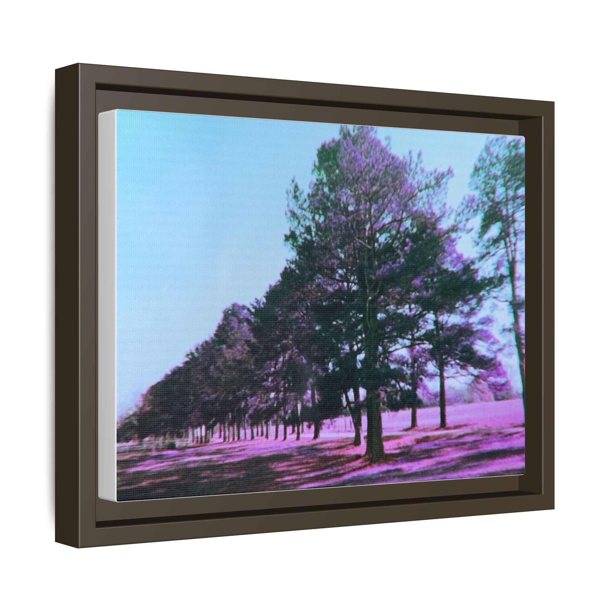 Framed Matte Canvas Print — Lomochrome Purple Tree Landscape