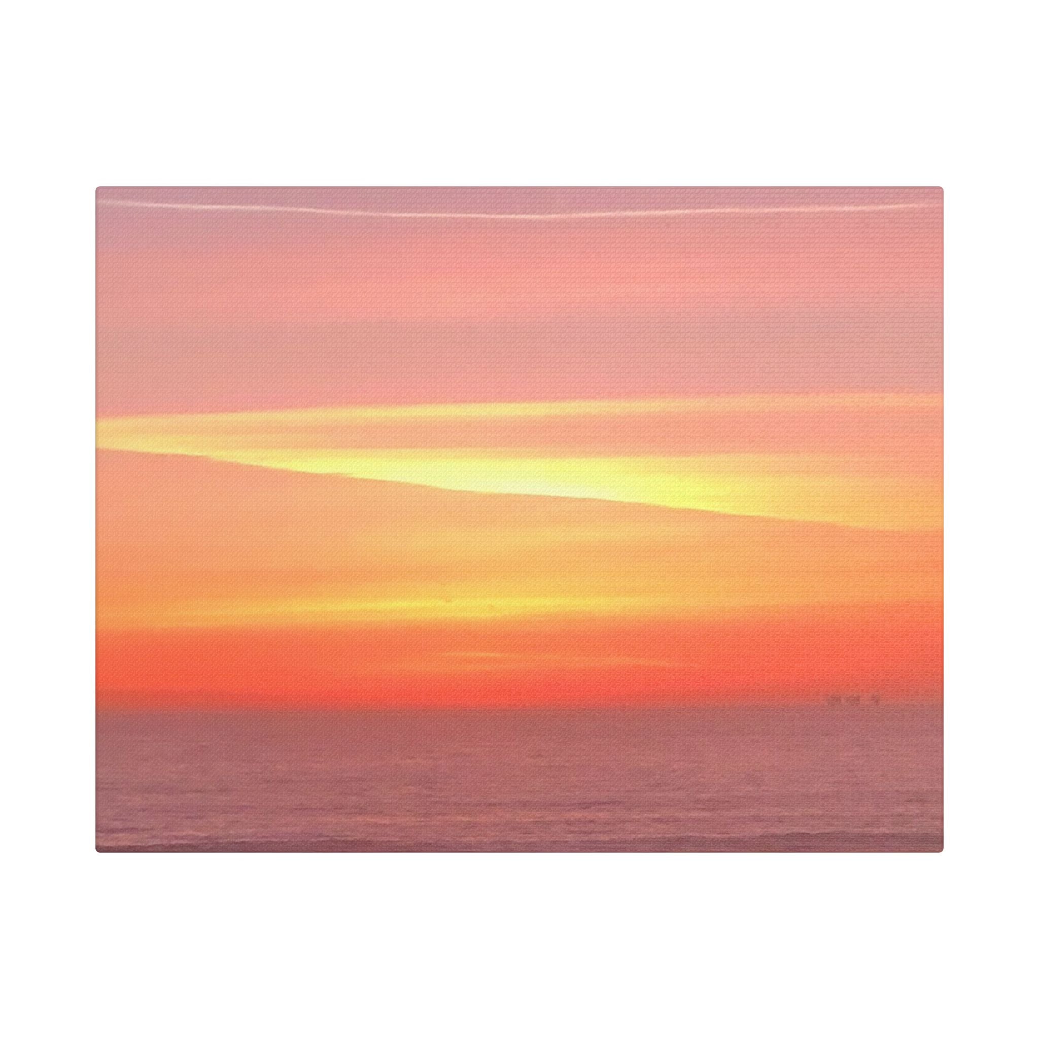 Ventura Sunset Satin Canvas — Stretched Beach Wall Art