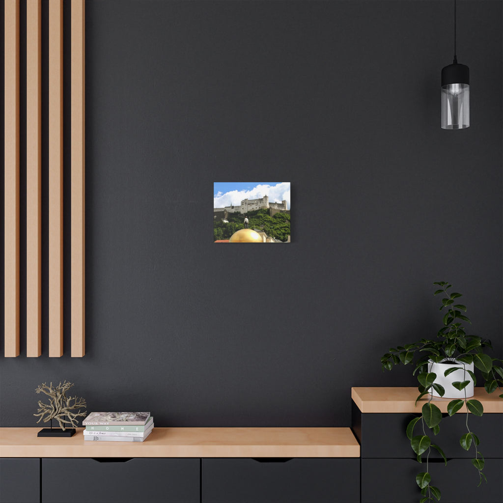 Salzburg Fortress Satin Stretched Canvas Print