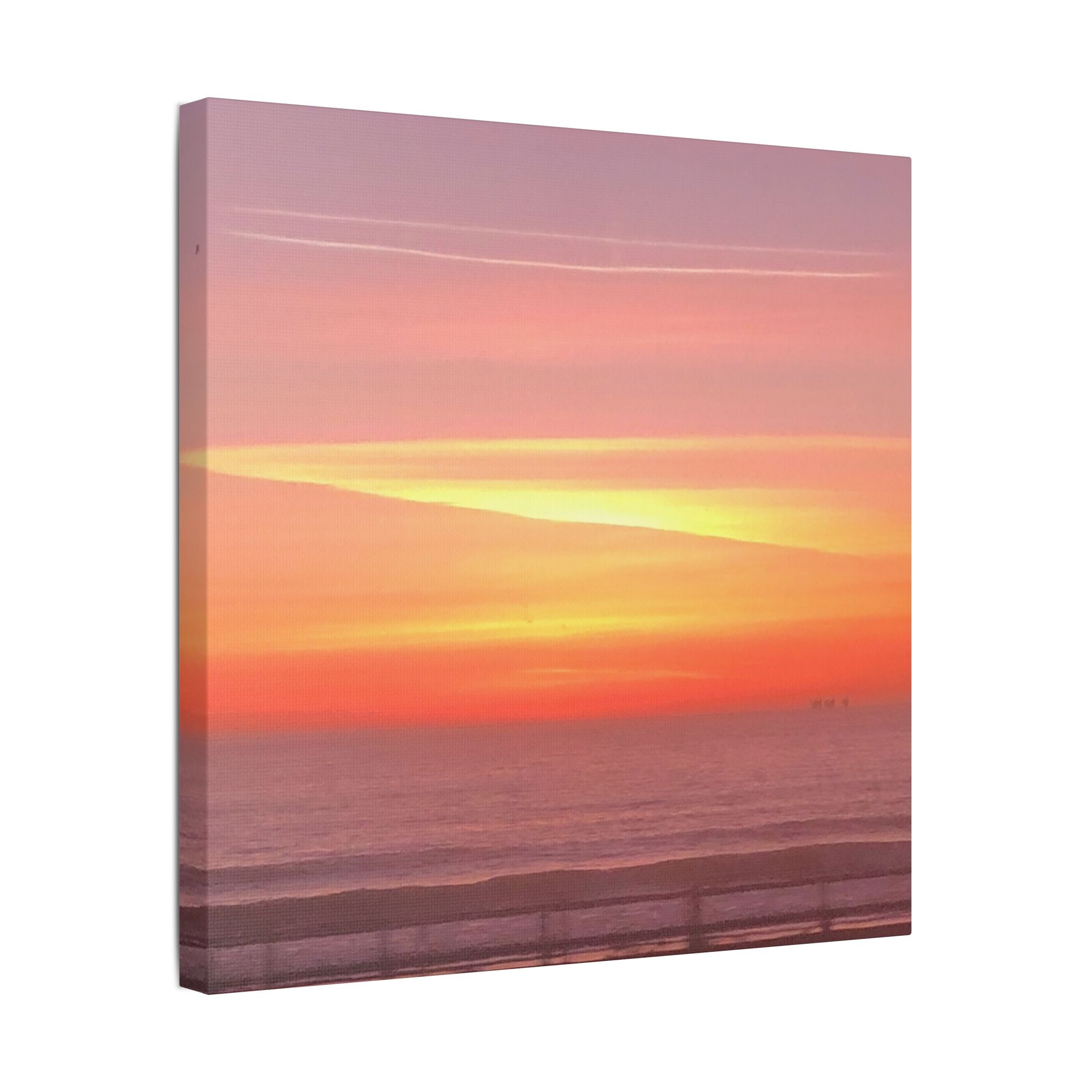 Ventura Sunset Satin Canvas — Stretched Beach Wall Art