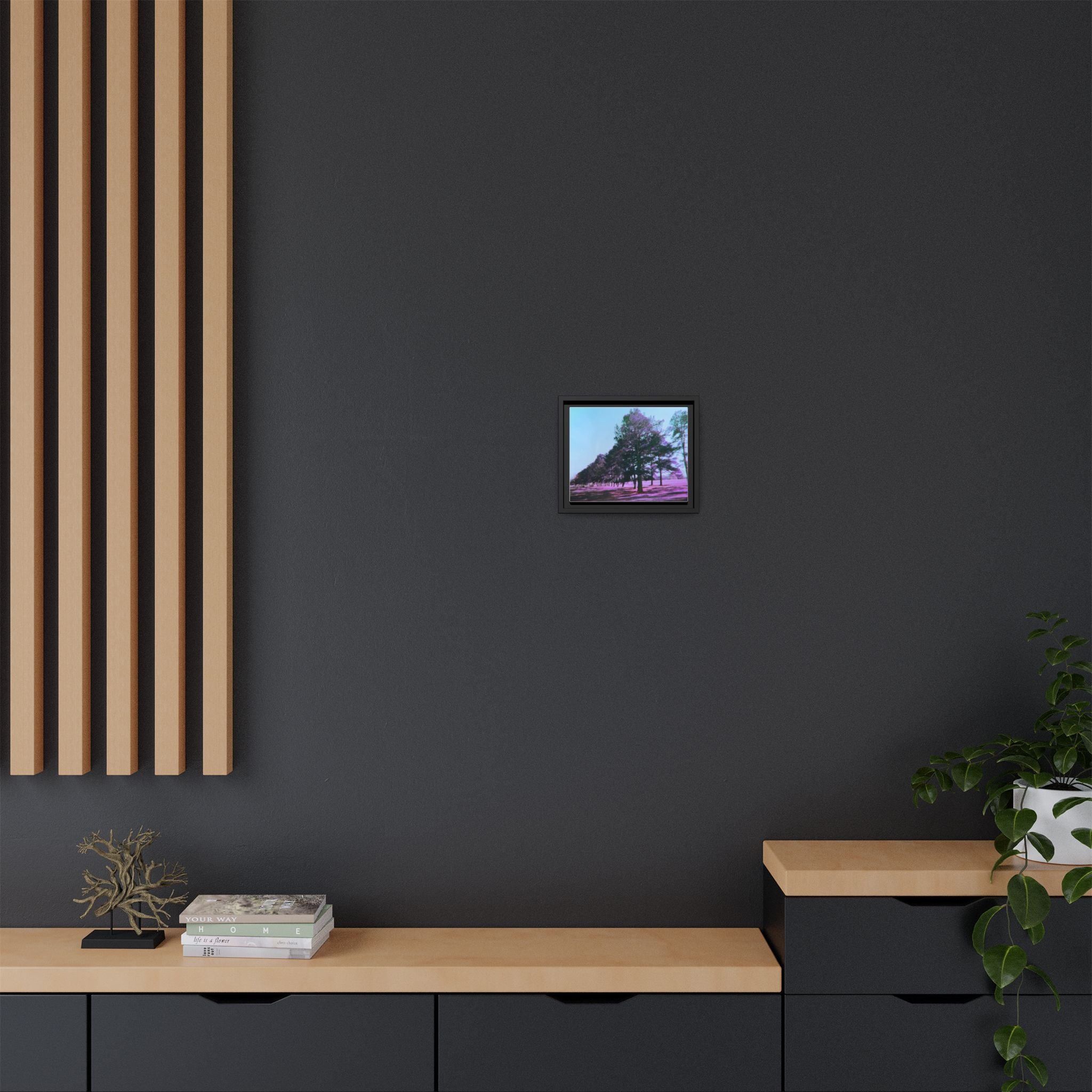 Framed Matte Canvas Print — Lomochrome Purple Tree Landscape