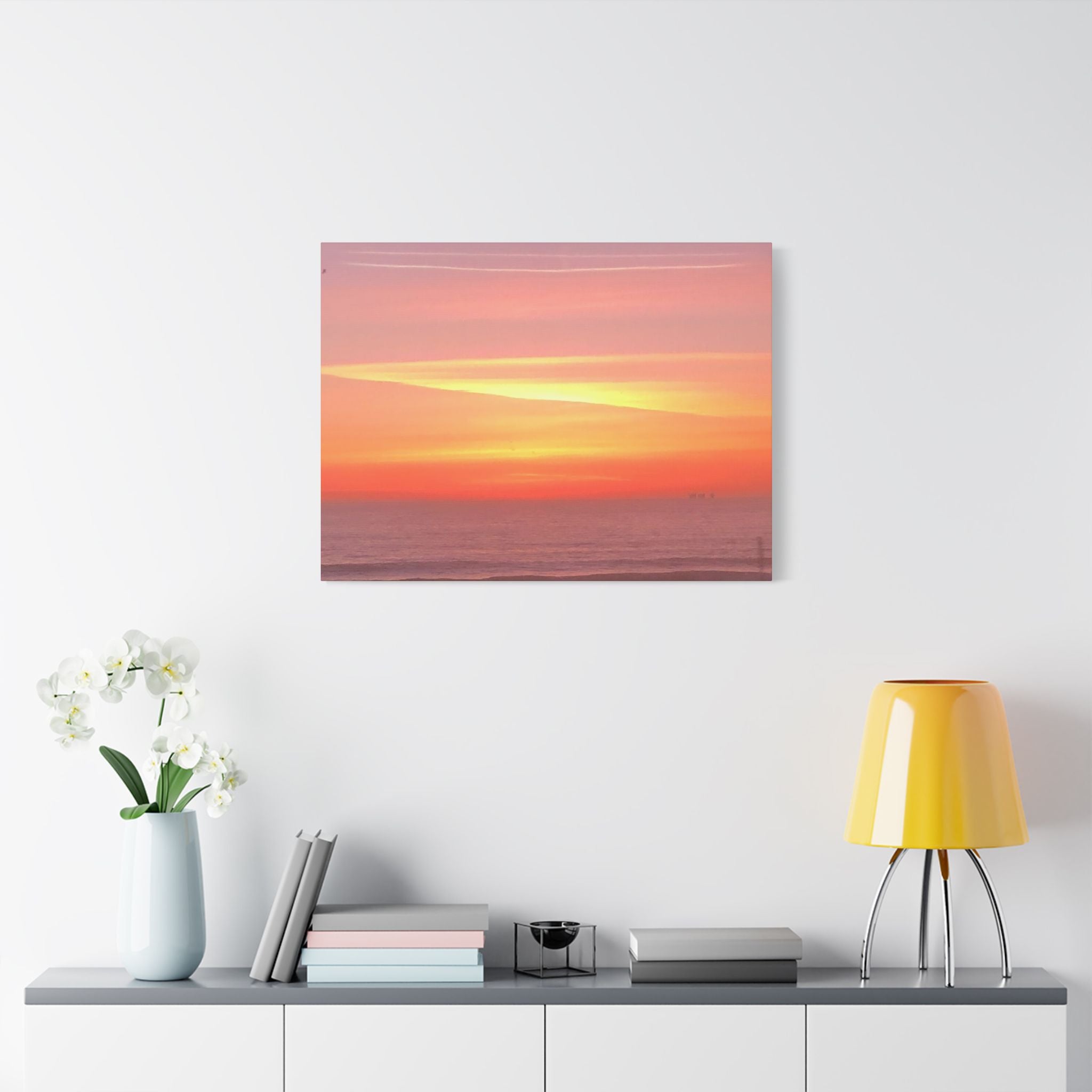 Ventura Sunset Satin Canvas — Stretched Beach Wall Art