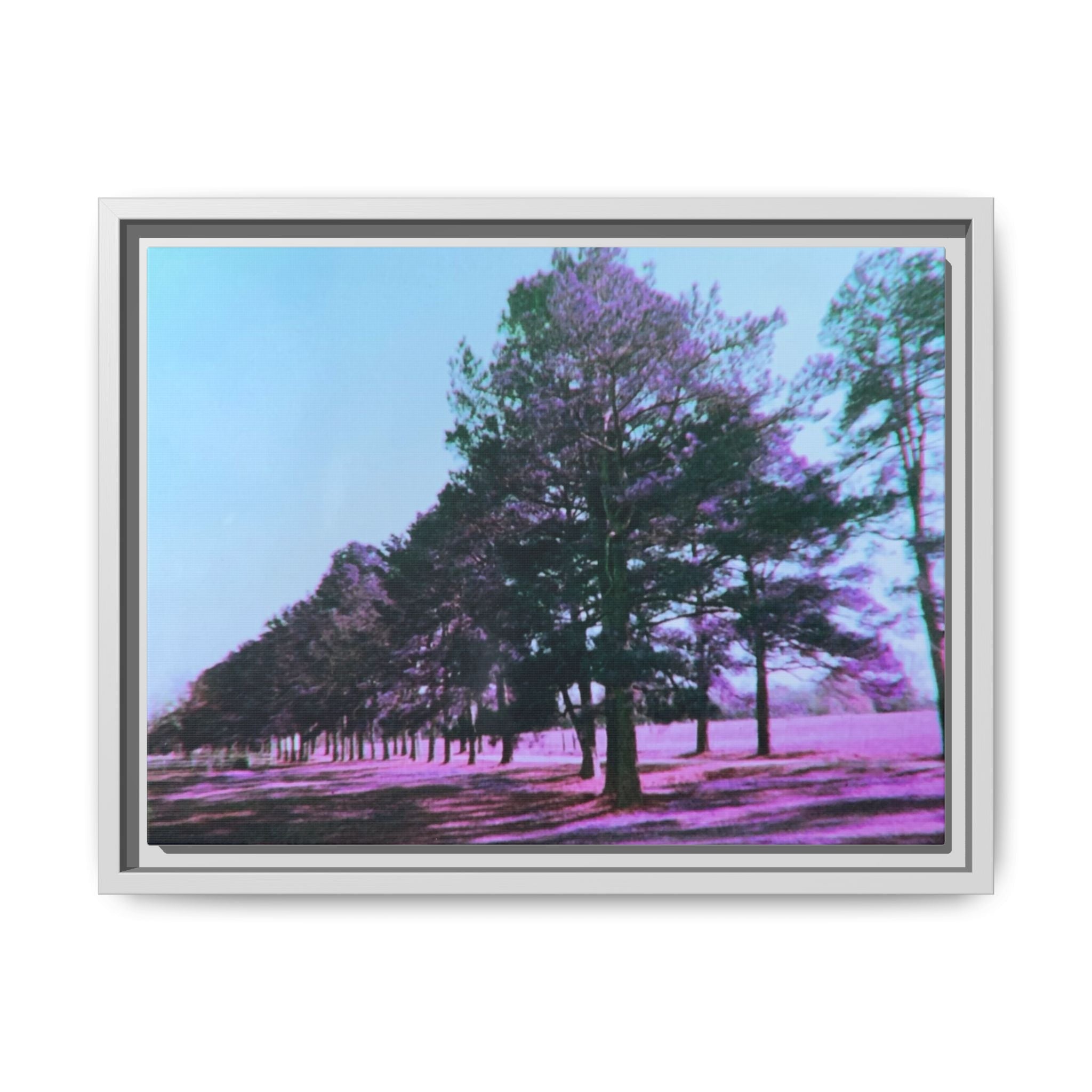 Framed Matte Canvas Print — Lomochrome Purple Tree Landscape