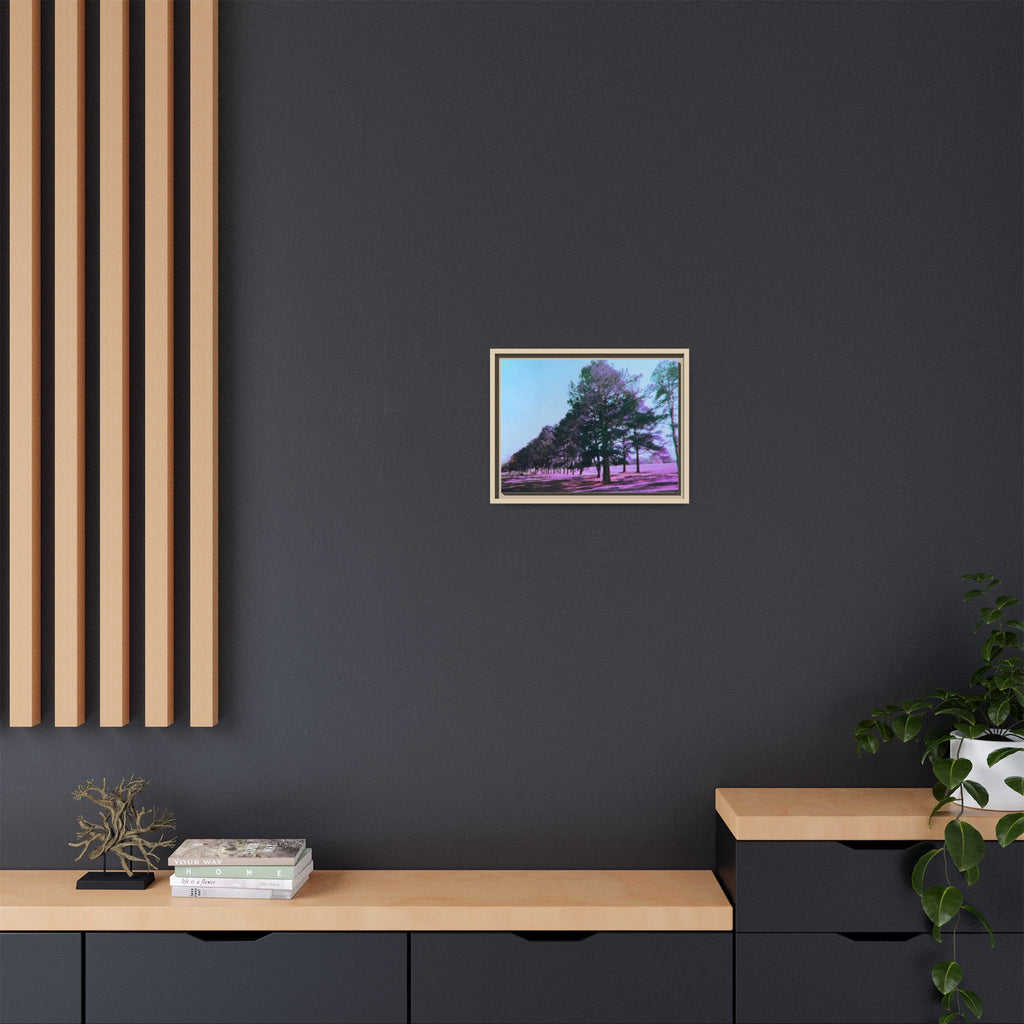 Framed Matte Canvas Print — Lomochrome Purple Tree Landscape
