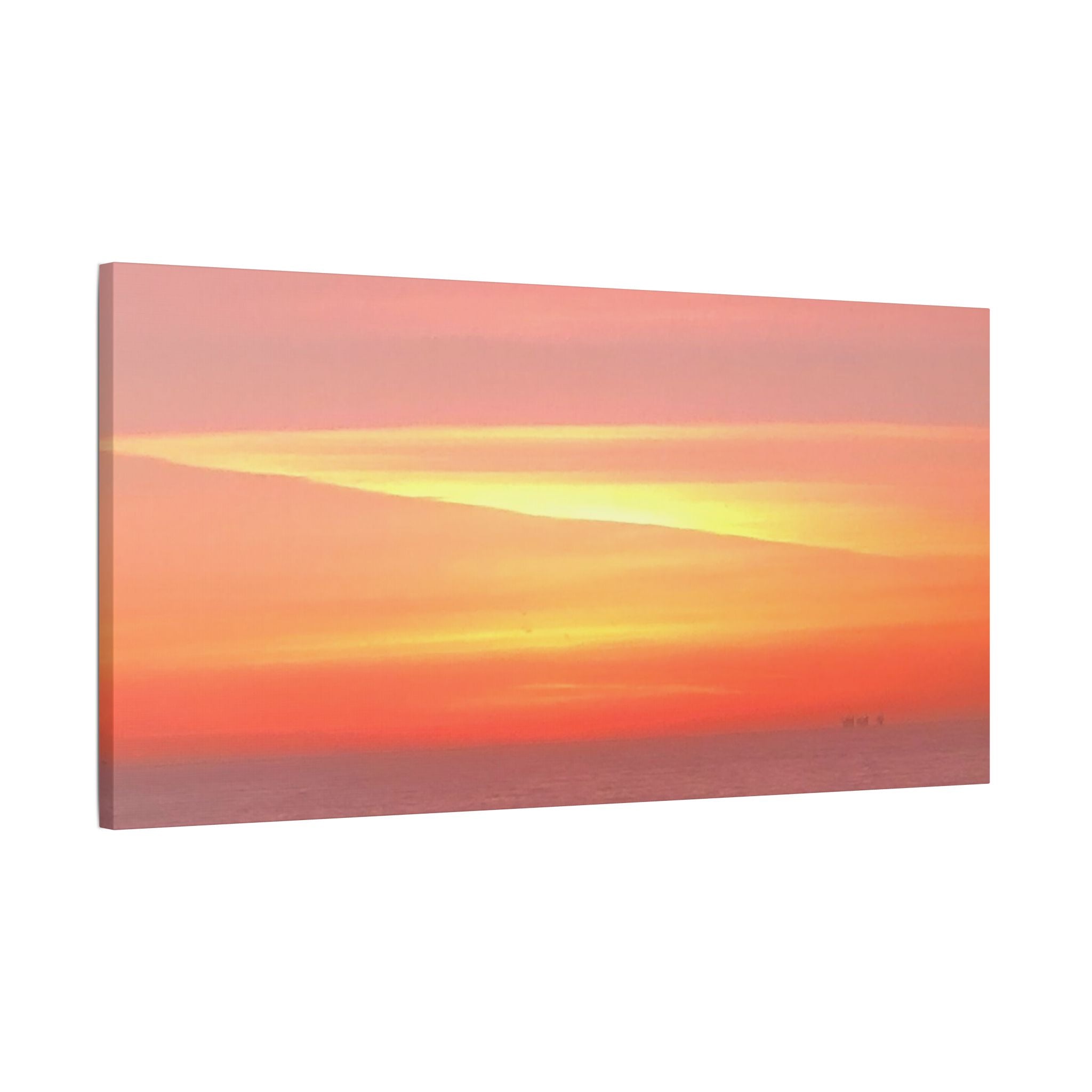 Ventura Sunset Satin Canvas — Stretched Beach Wall Art
