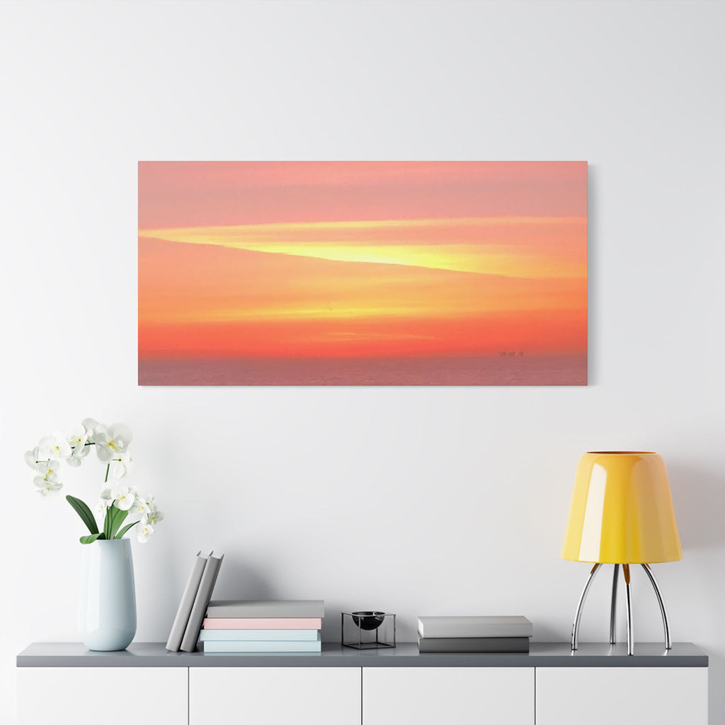 Ventura Sunset Satin Canvas — Stretched Beach Wall Art