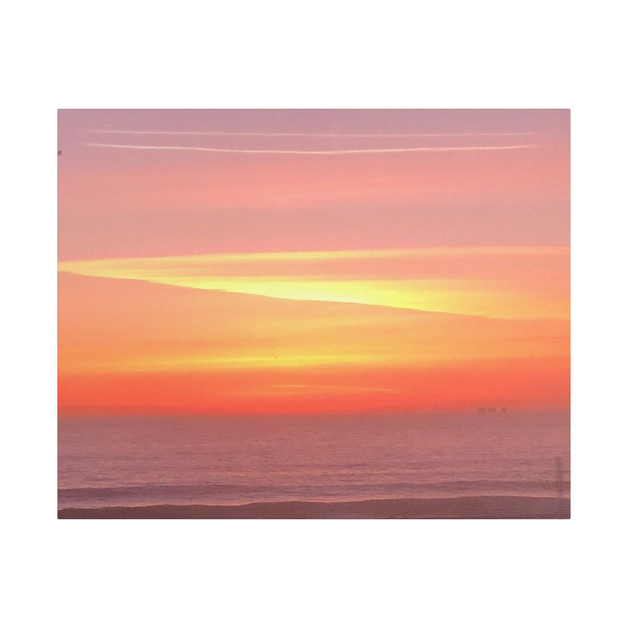 Ventura Sunset Satin Canvas — Stretched Beach Wall Art
