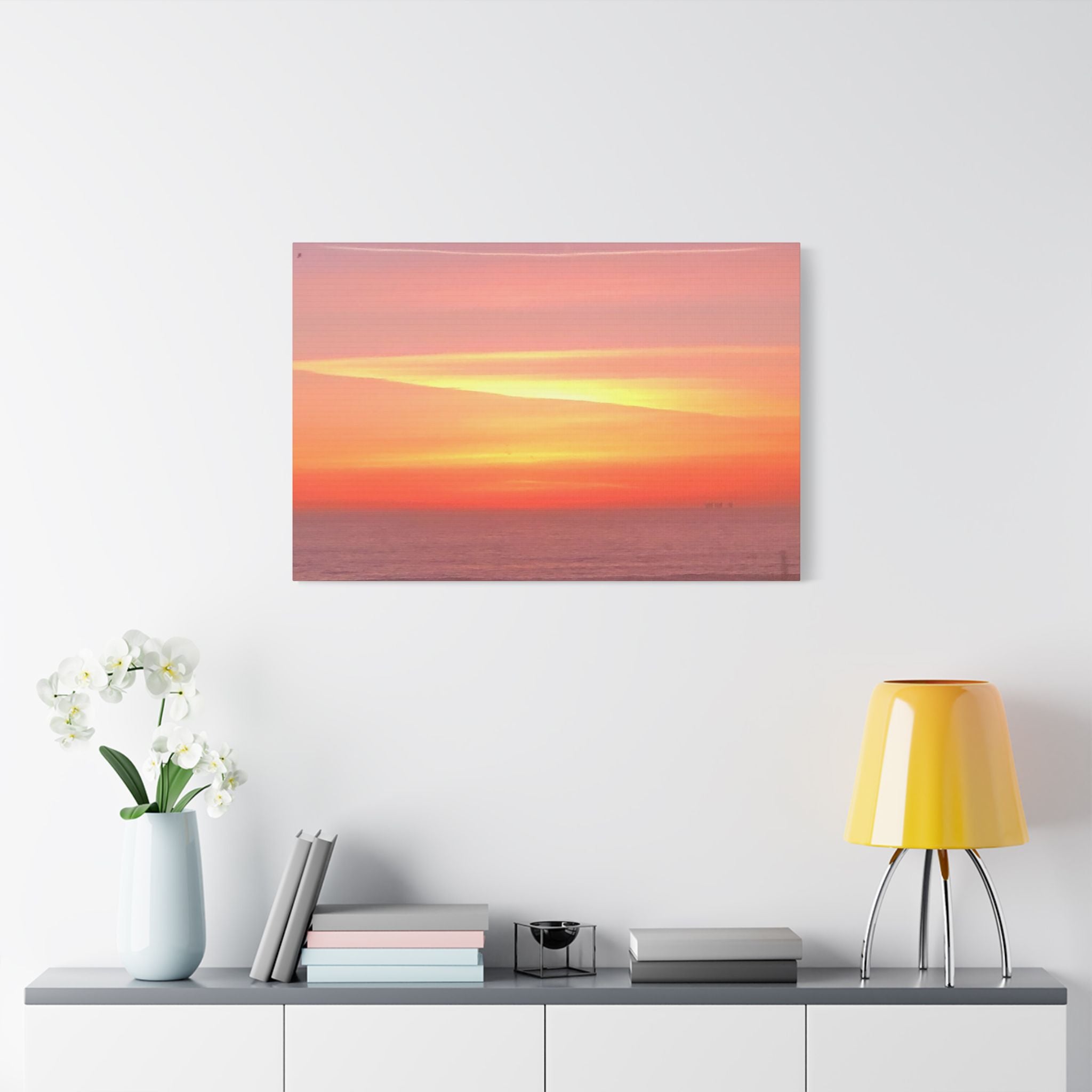 Ventura Sunset Satin Canvas — Stretched Beach Wall Art