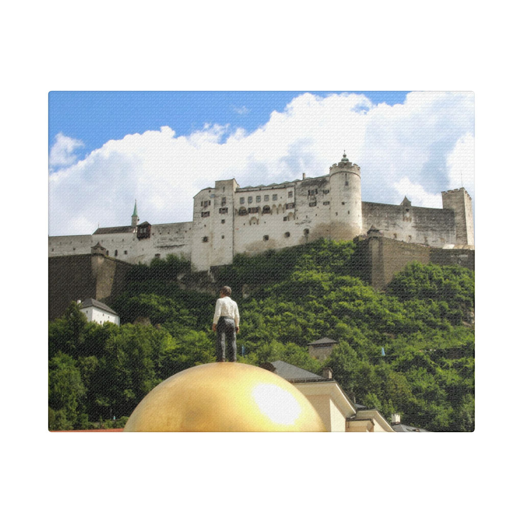 Salzburg Fortress Satin Stretched Canvas Print