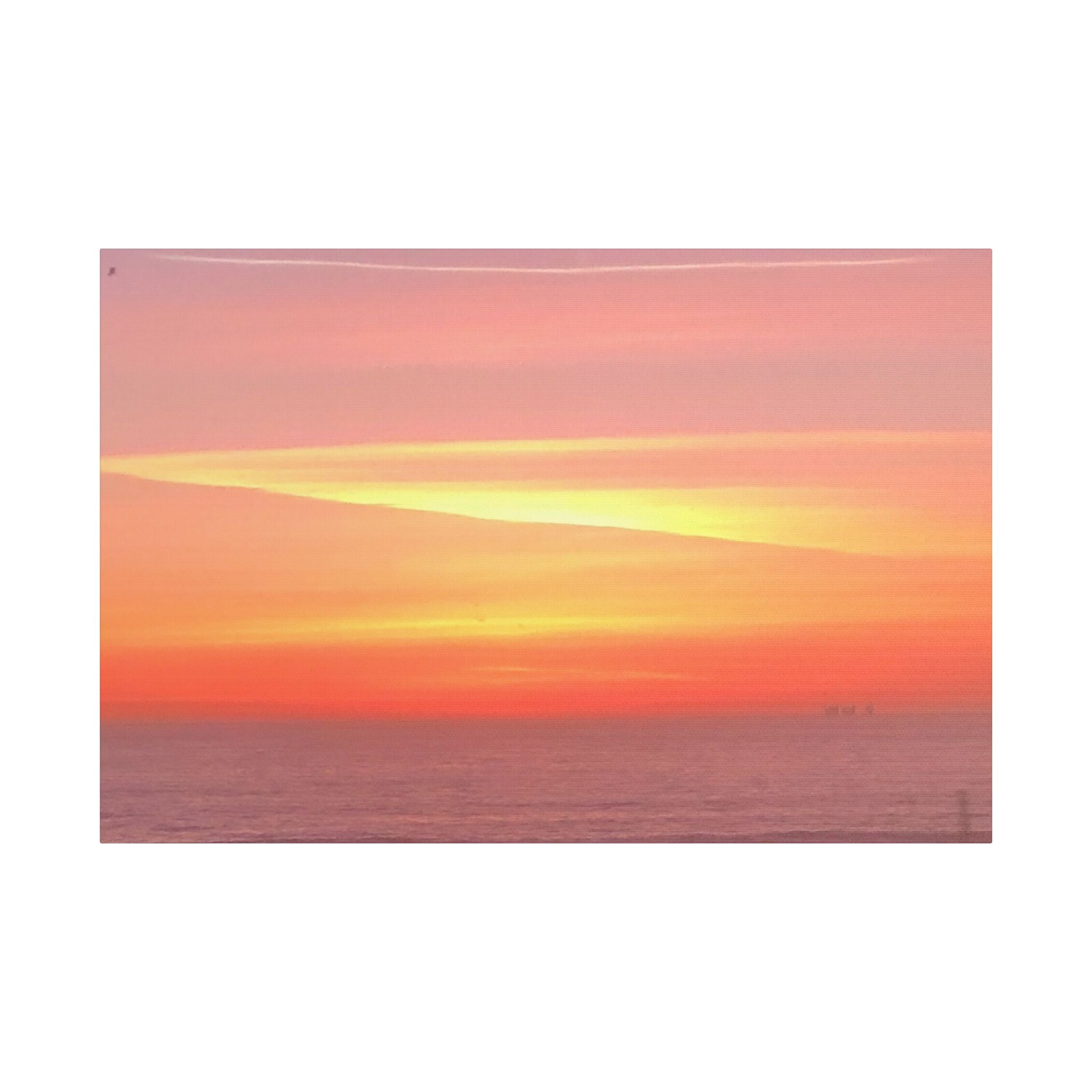 Ventura Sunset Satin Canvas — Stretched Beach Wall Art