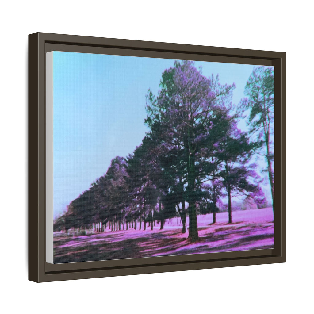 Framed Matte Canvas Print — Lomochrome Purple Tree Landscape