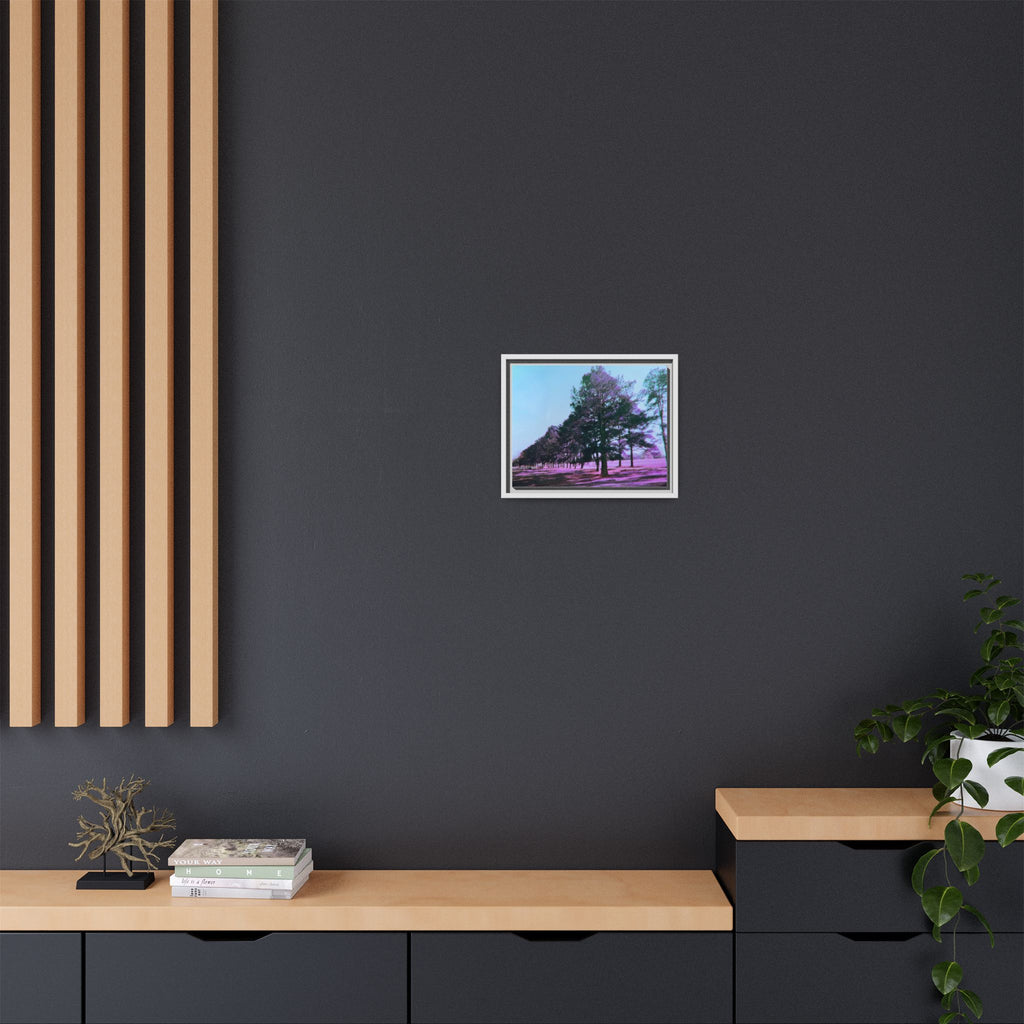 Framed Matte Canvas Print — Lomochrome Purple Tree Landscape
