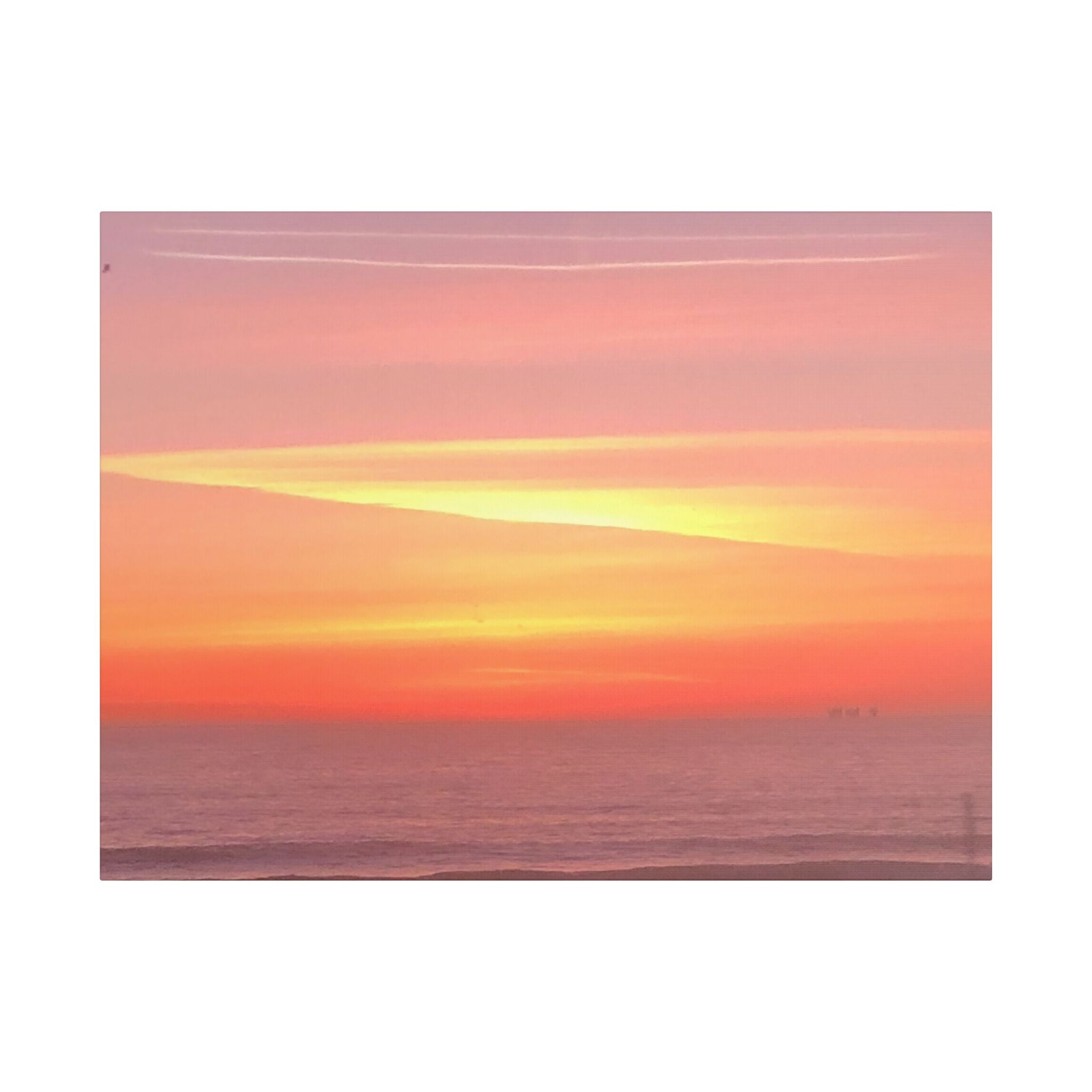 Ventura Sunset Satin Canvas — Stretched Beach Wall Art