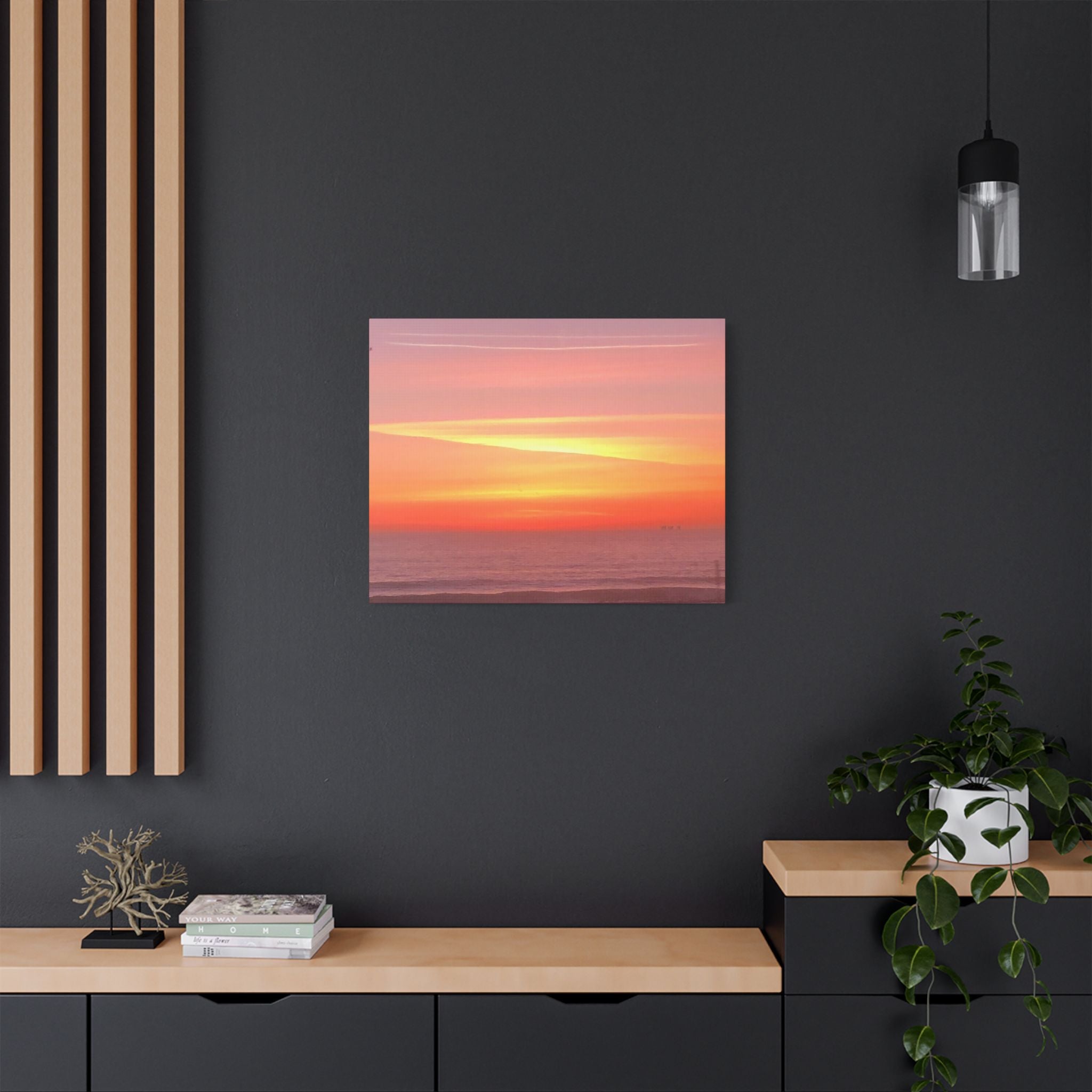 Ventura Sunset Satin Canvas — Stretched Beach Wall Art