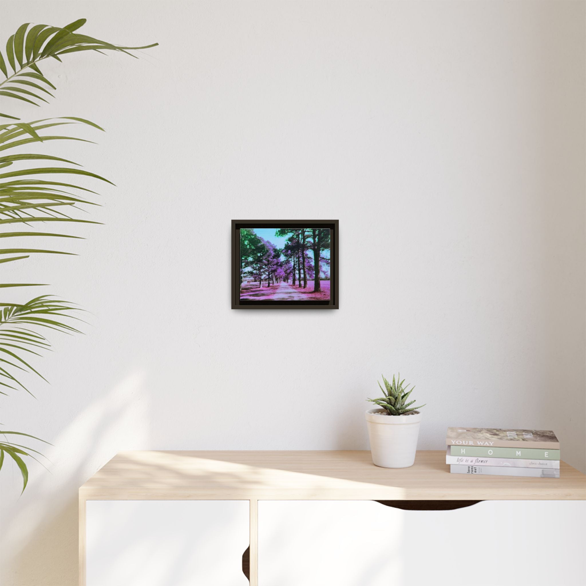 Framed Matte Canvas Print — Paris,Texas Lomochrome Purple Landscape