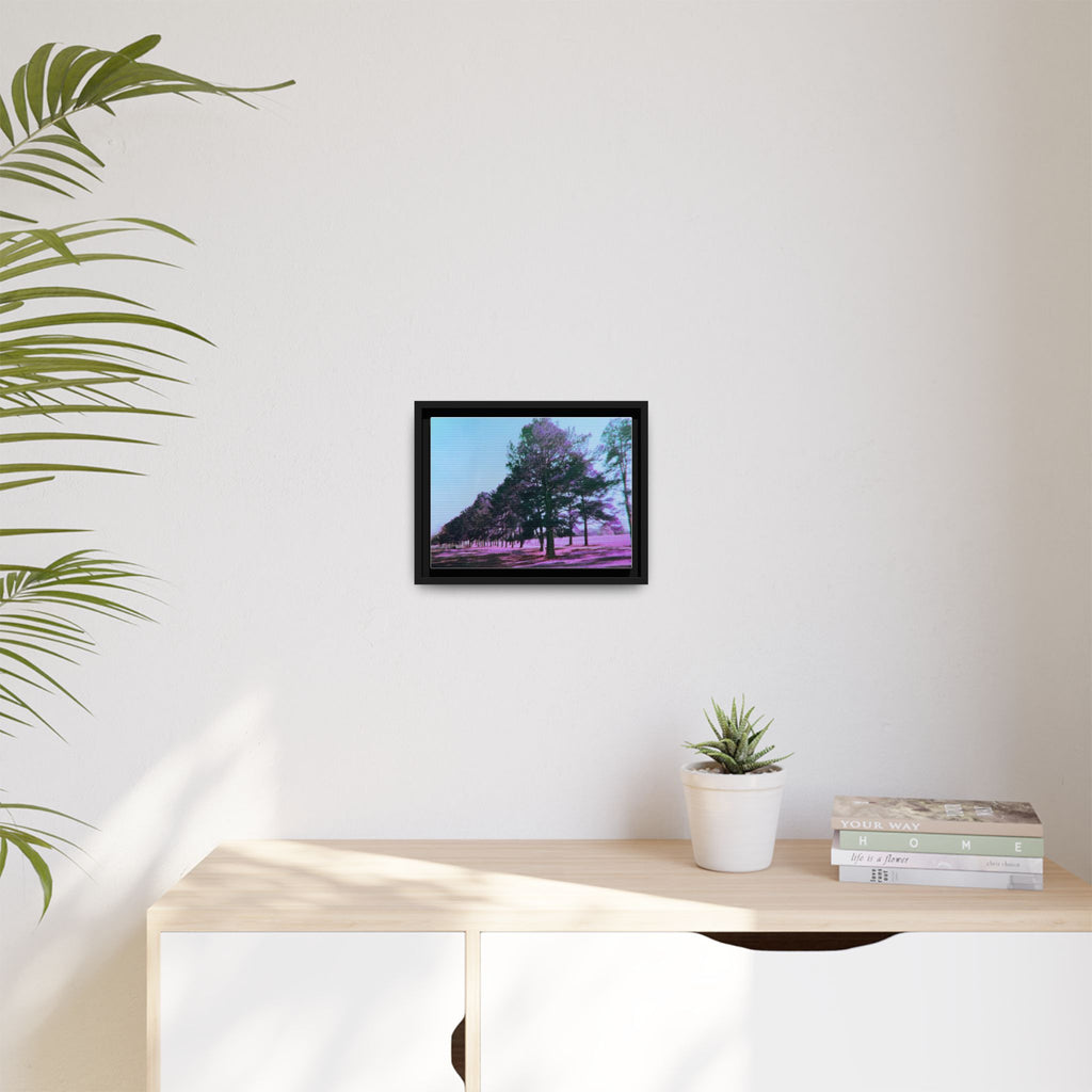 Framed Matte Canvas Print — Lomochrome Purple Tree Landscape