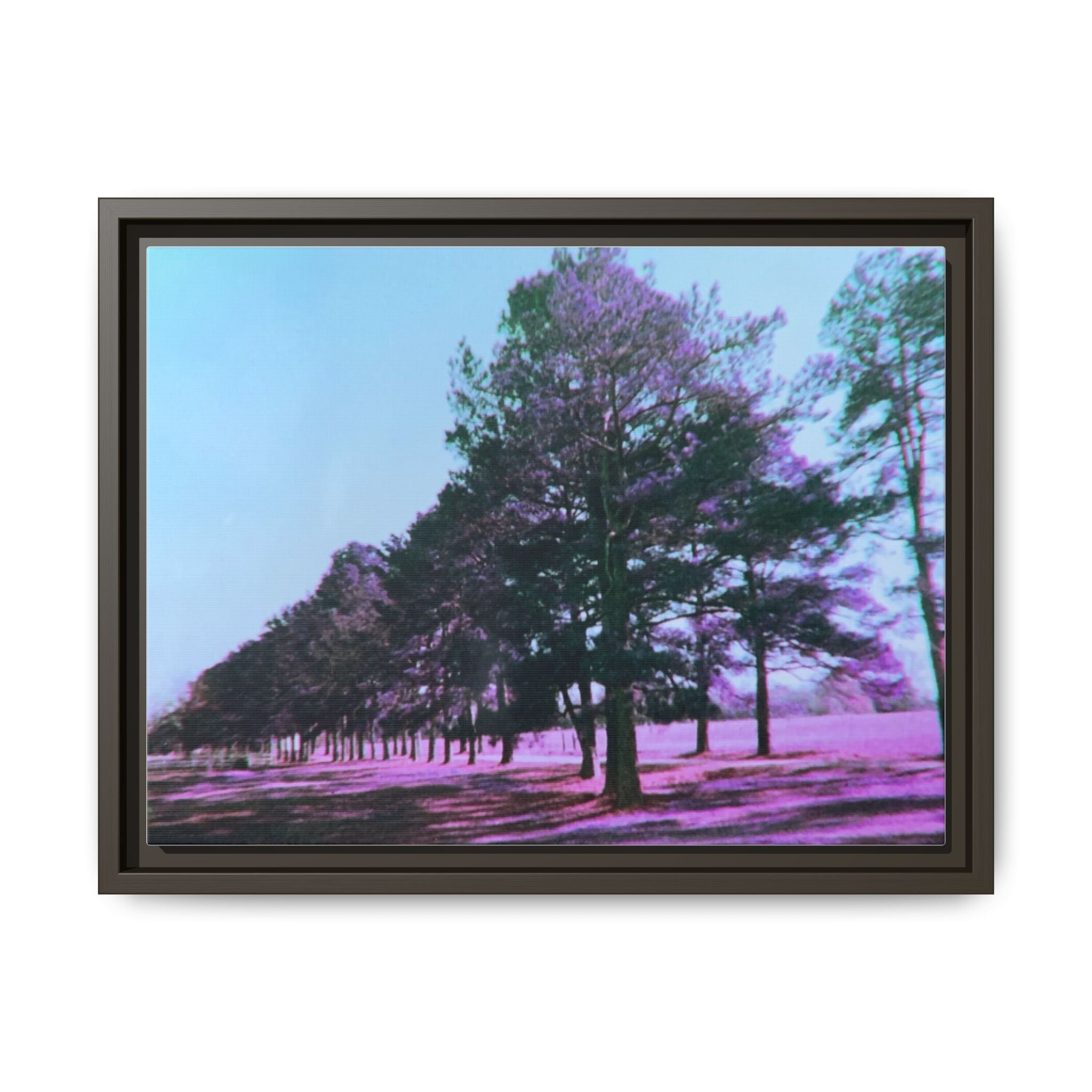 Framed Matte Canvas Print — Lomochrome Purple Tree Landscape
