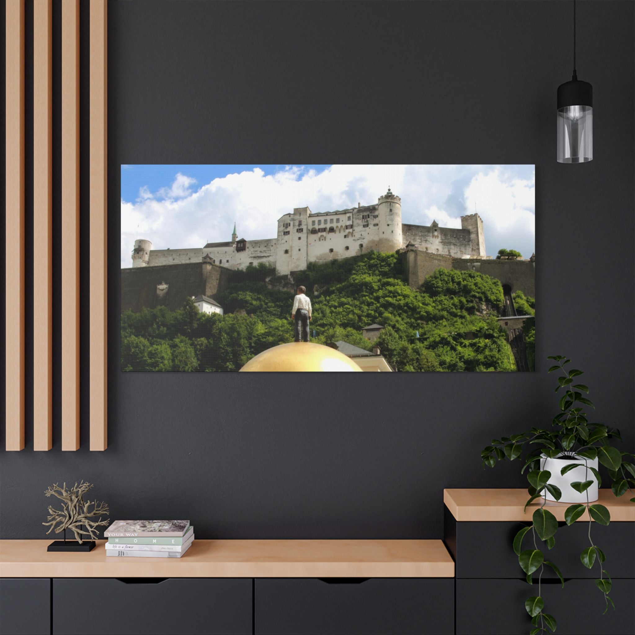 Salzburg Fortress Satin Stretched Canvas Print
