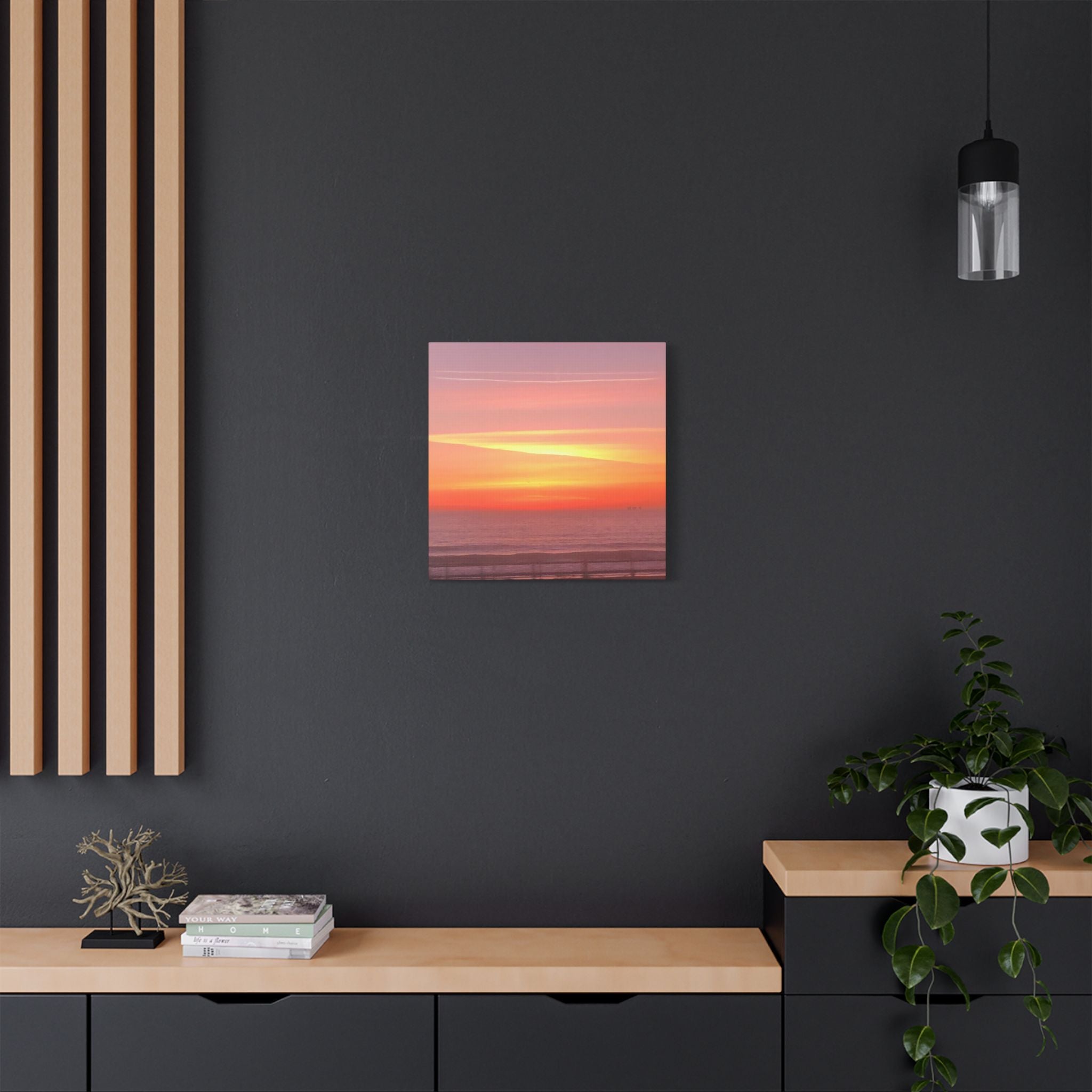 Ventura Sunset Satin Canvas — Stretched Beach Wall Art