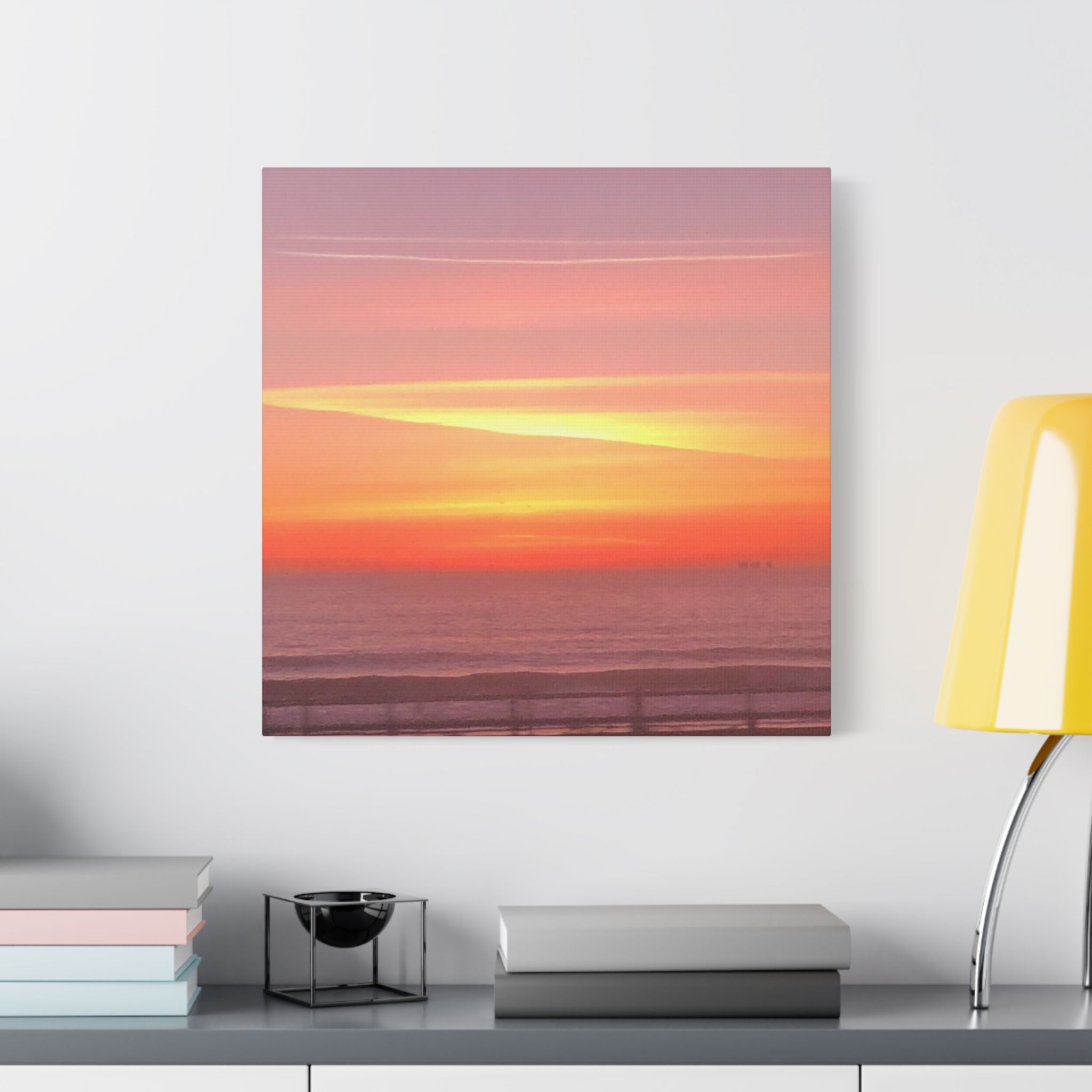 Ventura Sunset Satin Canvas — Stretched Beach Wall Art
