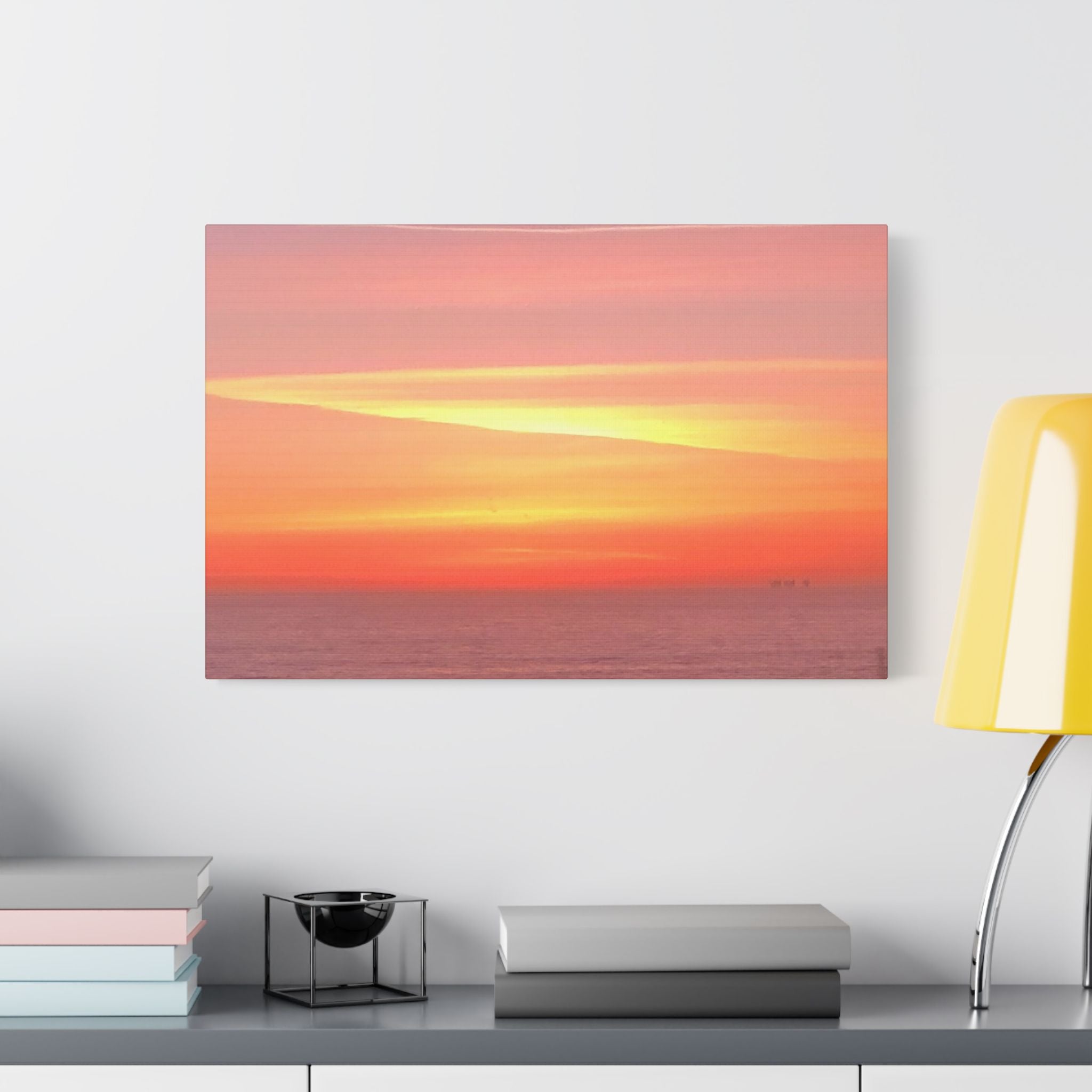 Ventura Sunset Satin Canvas — Stretched Beach Wall Art