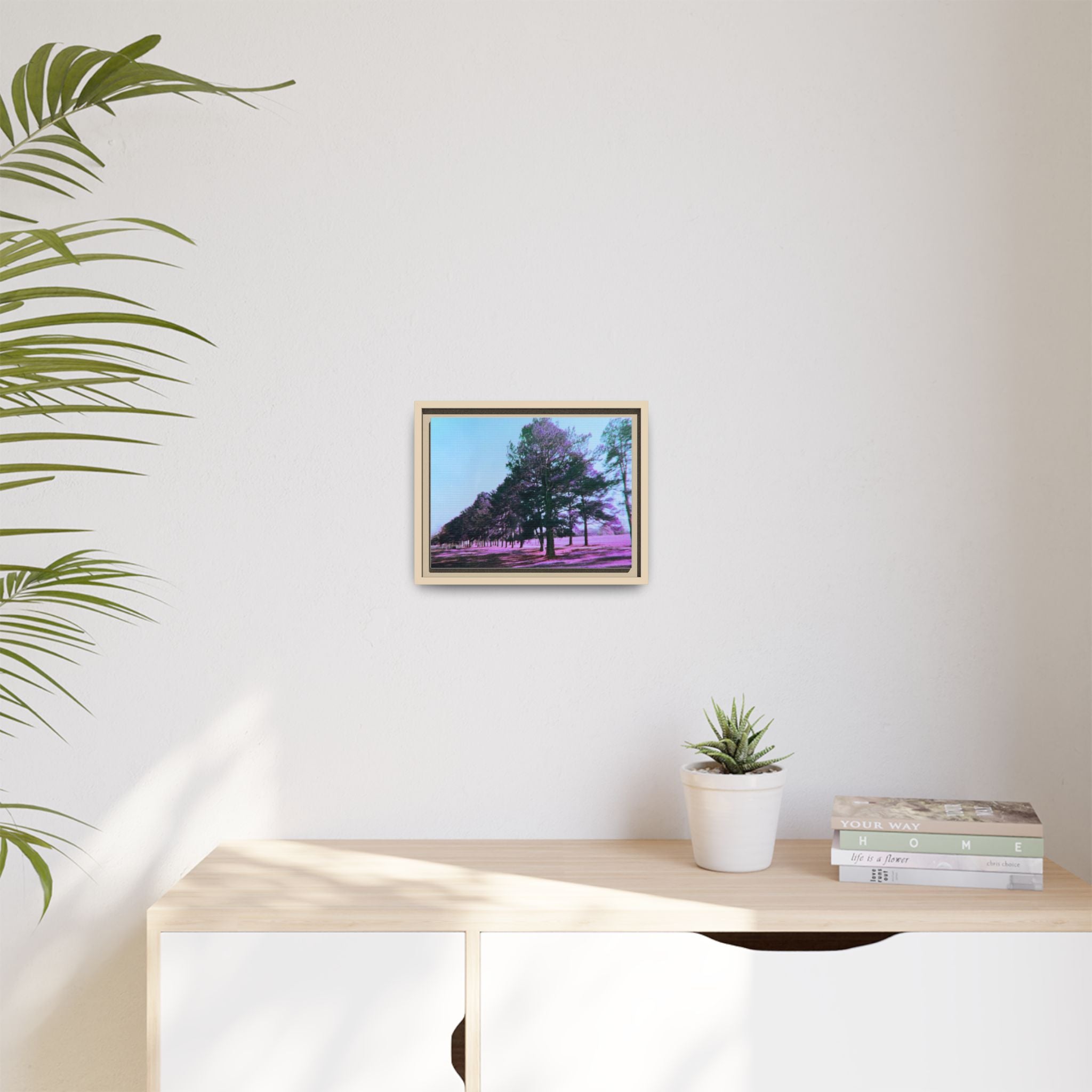 Framed Matte Canvas Print — Lomochrome Purple Tree Landscape