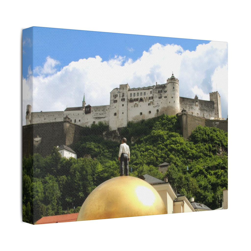 Salzburg Fortress Satin Stretched Canvas Print