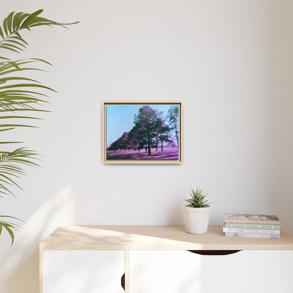 Framed Matte Canvas Print — Lomochrome Purple Tree Landscape
