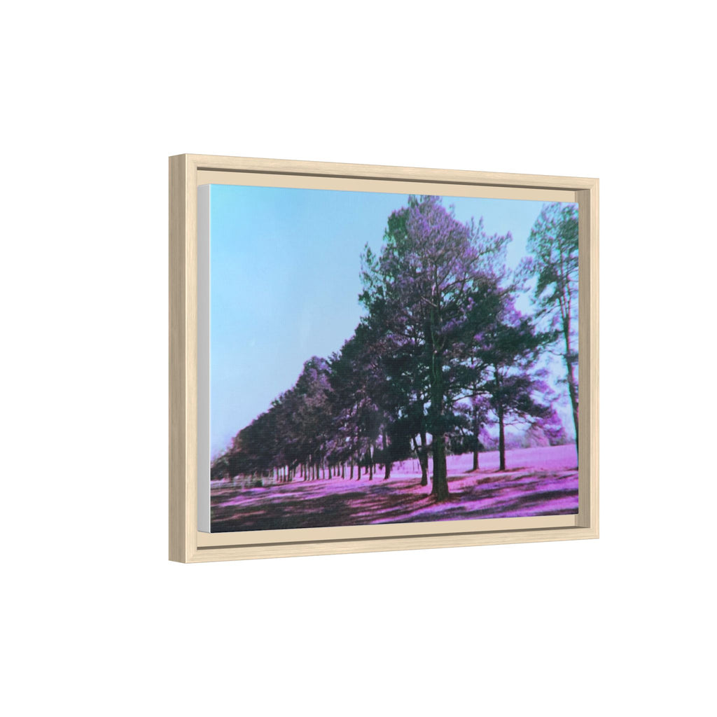 Framed Matte Canvas Print — Lomochrome Purple Tree Landscape