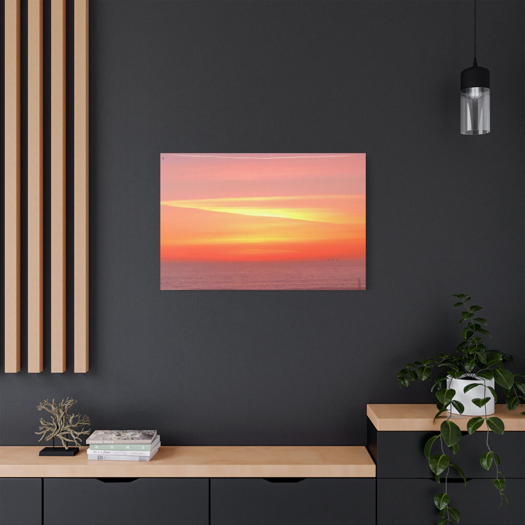 Ventura Sunset Satin Canvas — Stretched Beach Wall Art