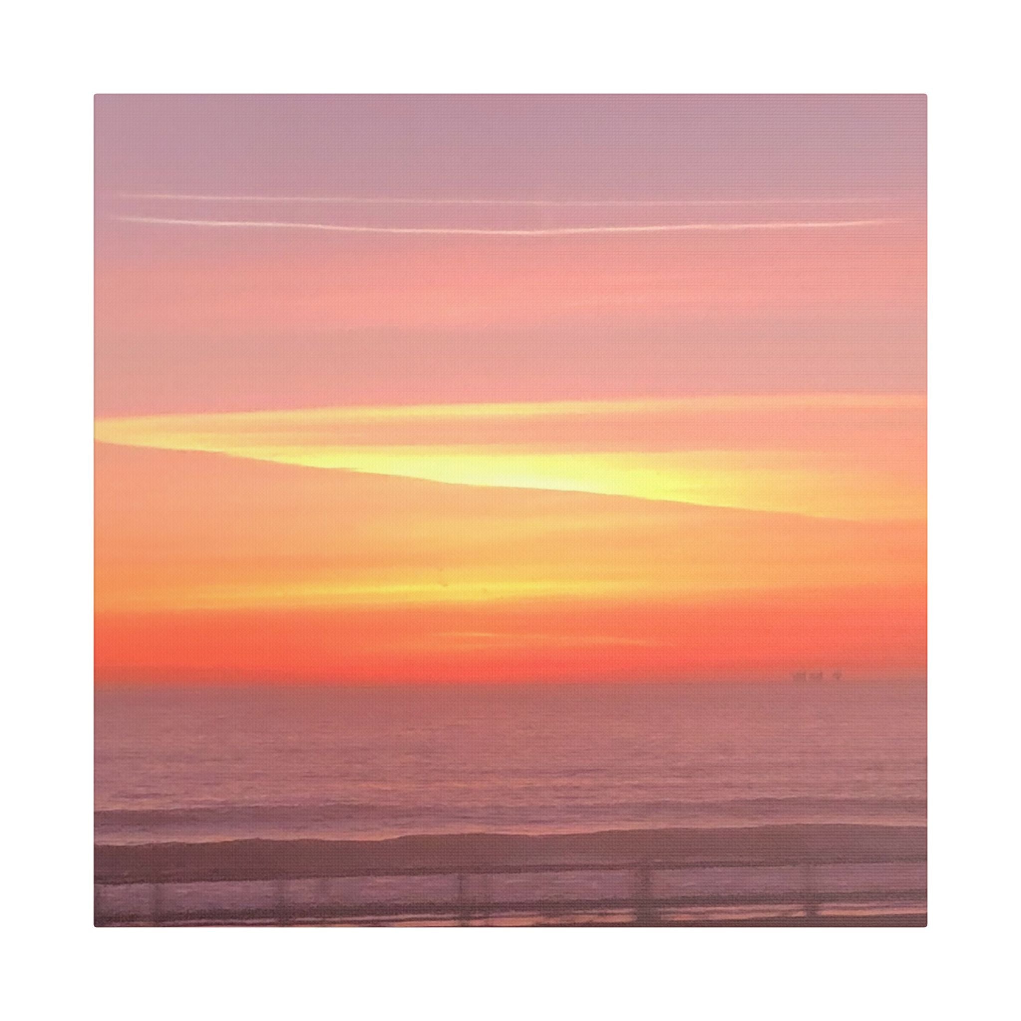 Ventura Sunset Satin Canvas — Stretched Beach Wall Art