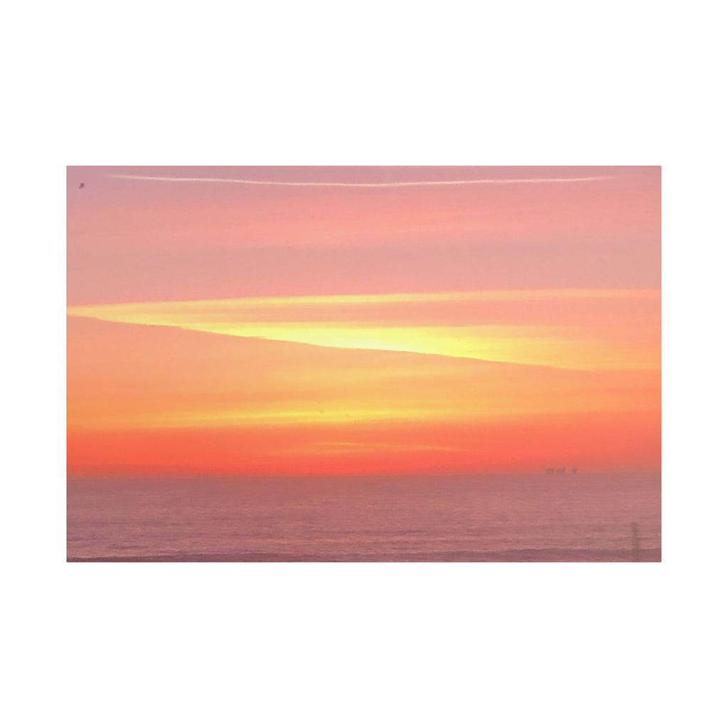 Ventura Sunset Satin Canvas — Stretched Beach Wall Art