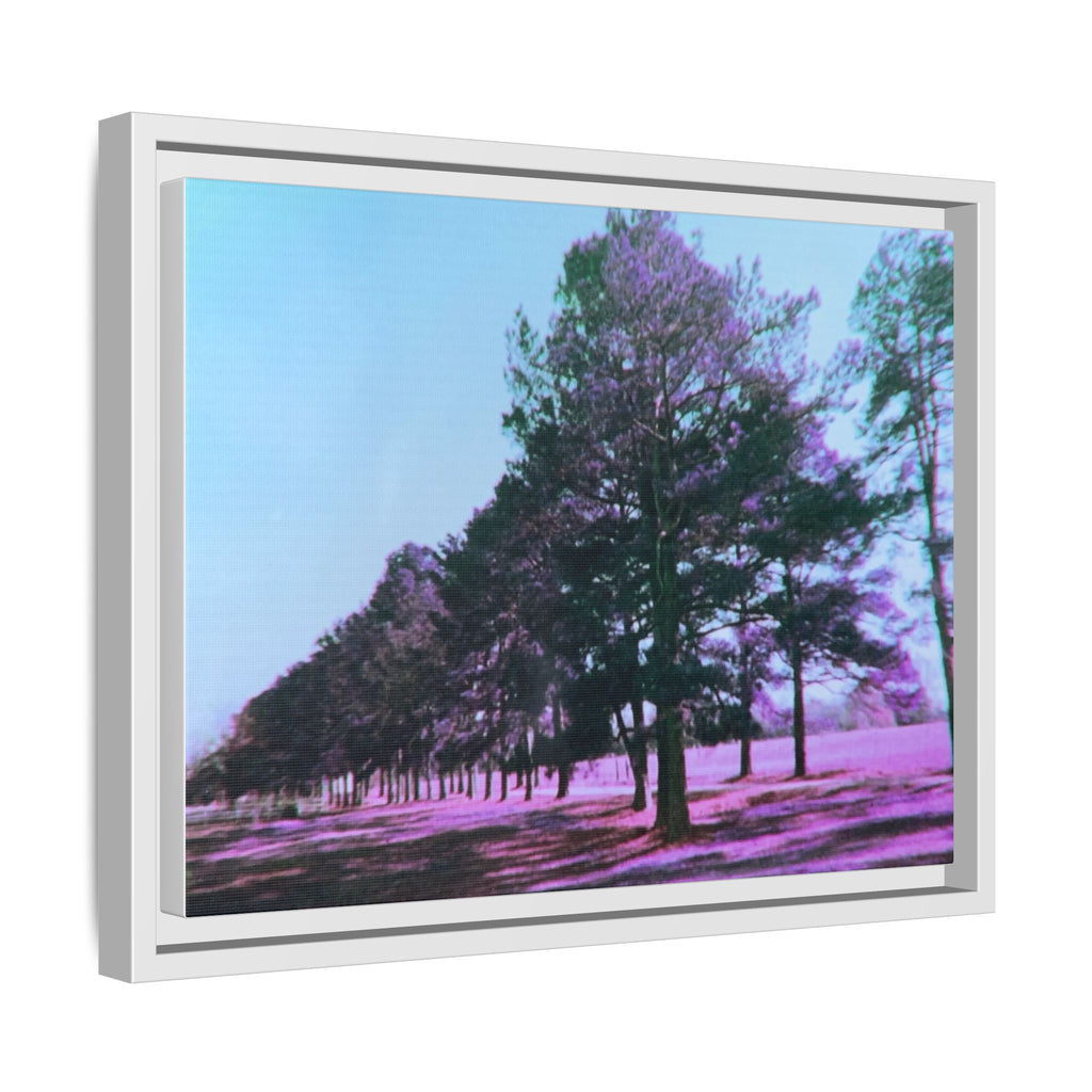Framed Matte Canvas Print — Lomochrome Purple Tree Landscape