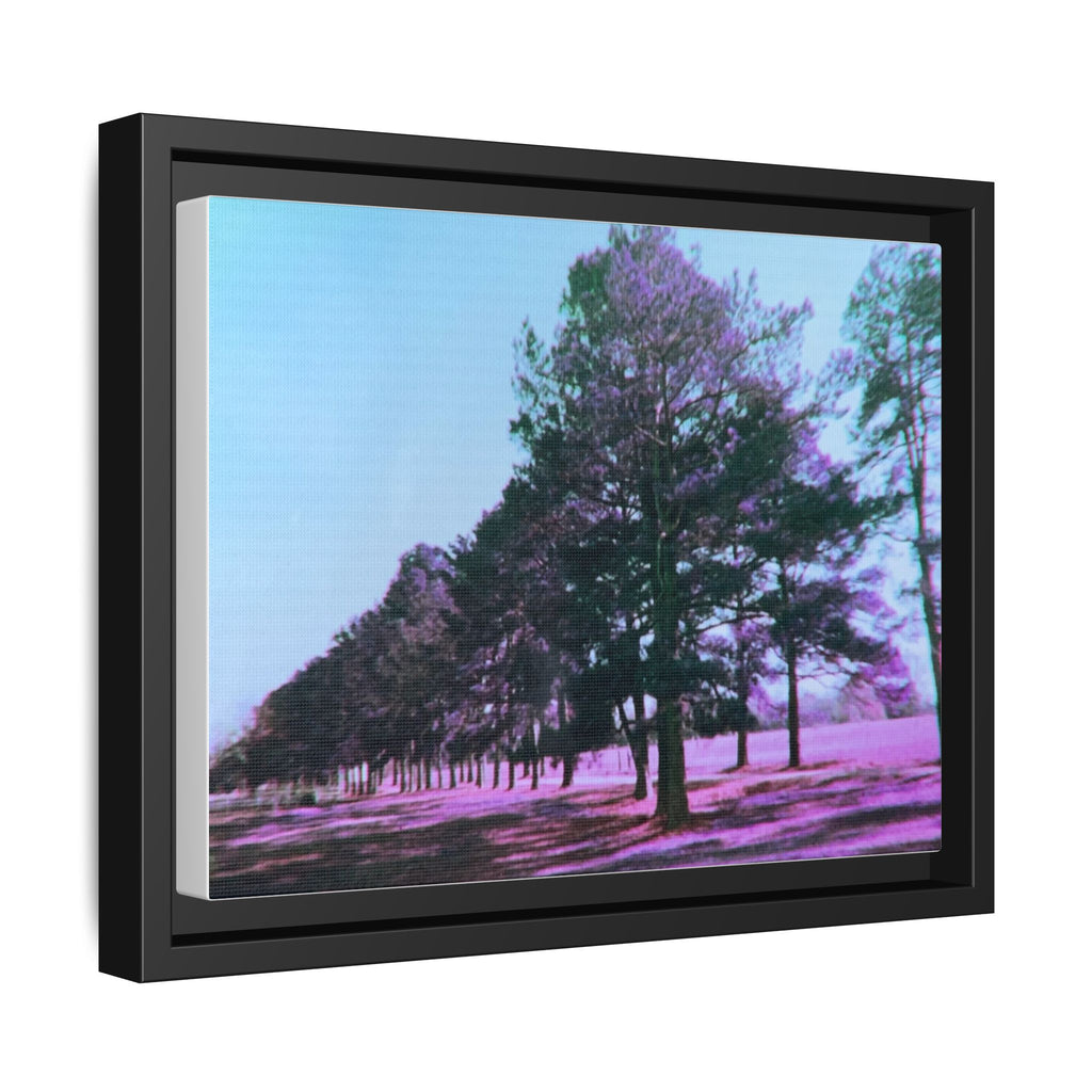 Framed Matte Canvas Print — Lomochrome Purple Tree Landscape