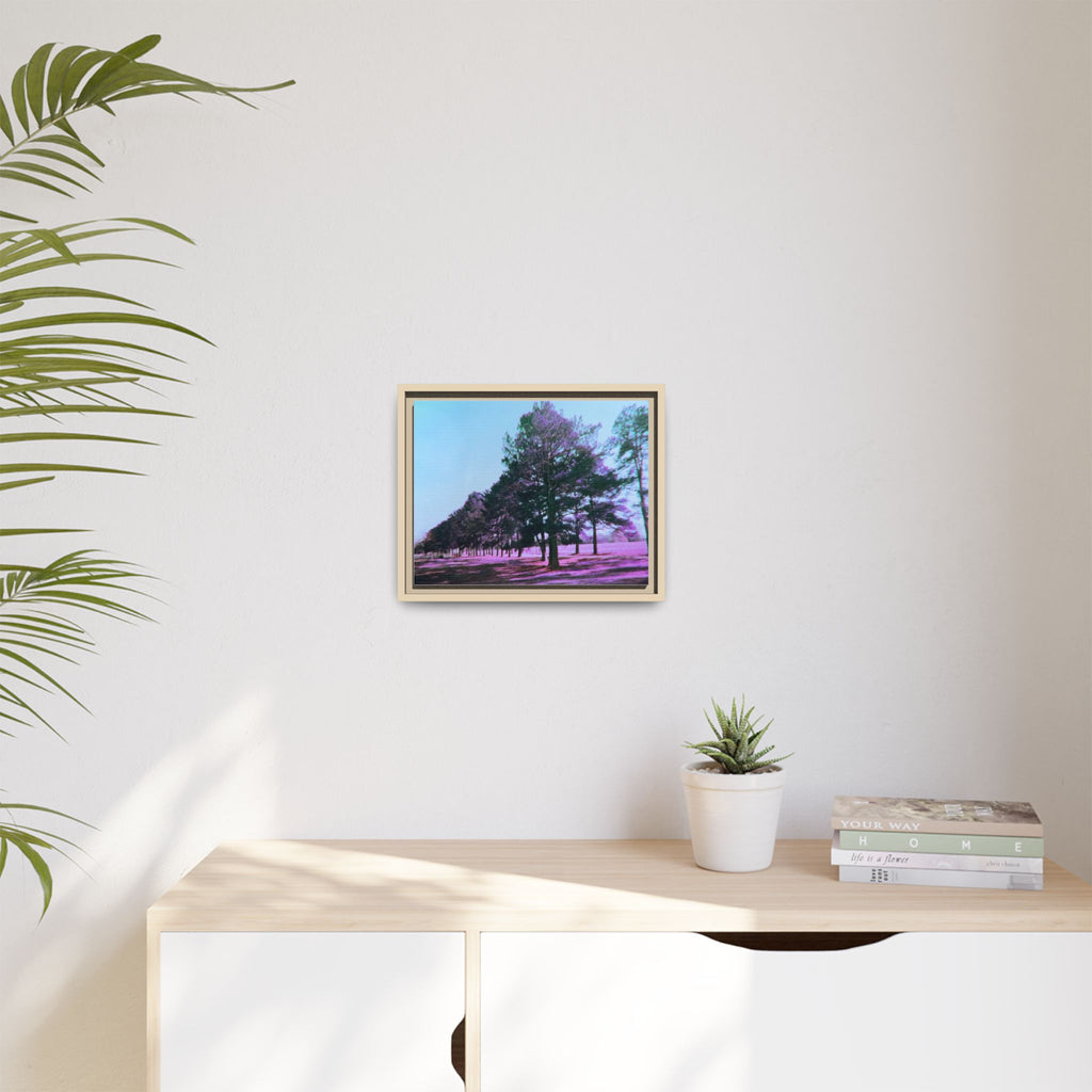 Framed Matte Canvas Print — Lomochrome Purple Tree Landscape