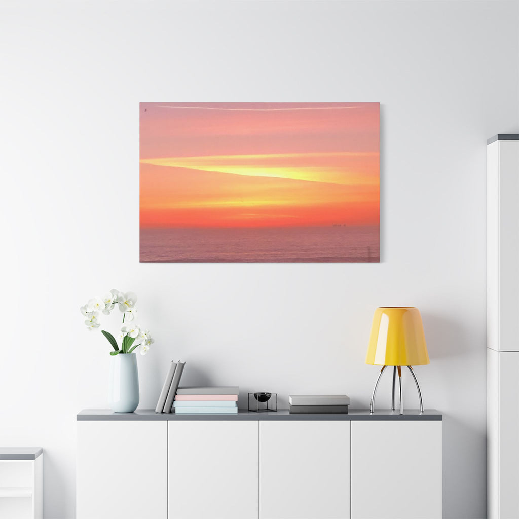 Ventura Sunset Satin Canvas — Stretched Beach Wall Art
