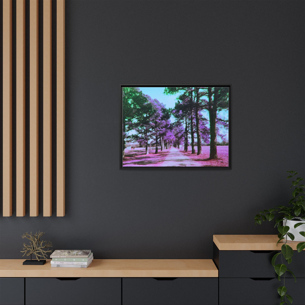 Framed Matte Canvas Print — Paris,Texas Lomochrome Purple Landscape