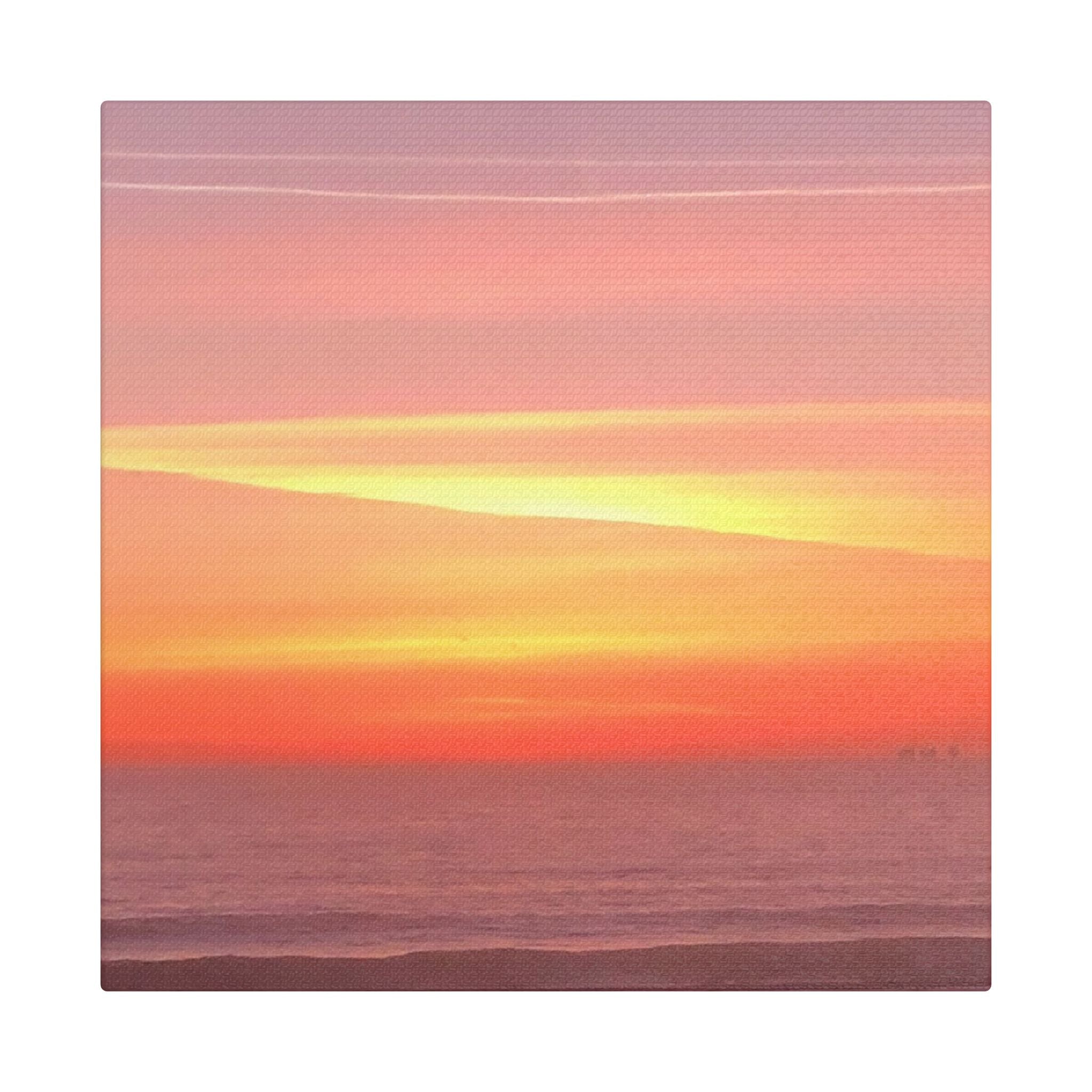 Ventura Sunset Satin Canvas — Stretched Beach Wall Art