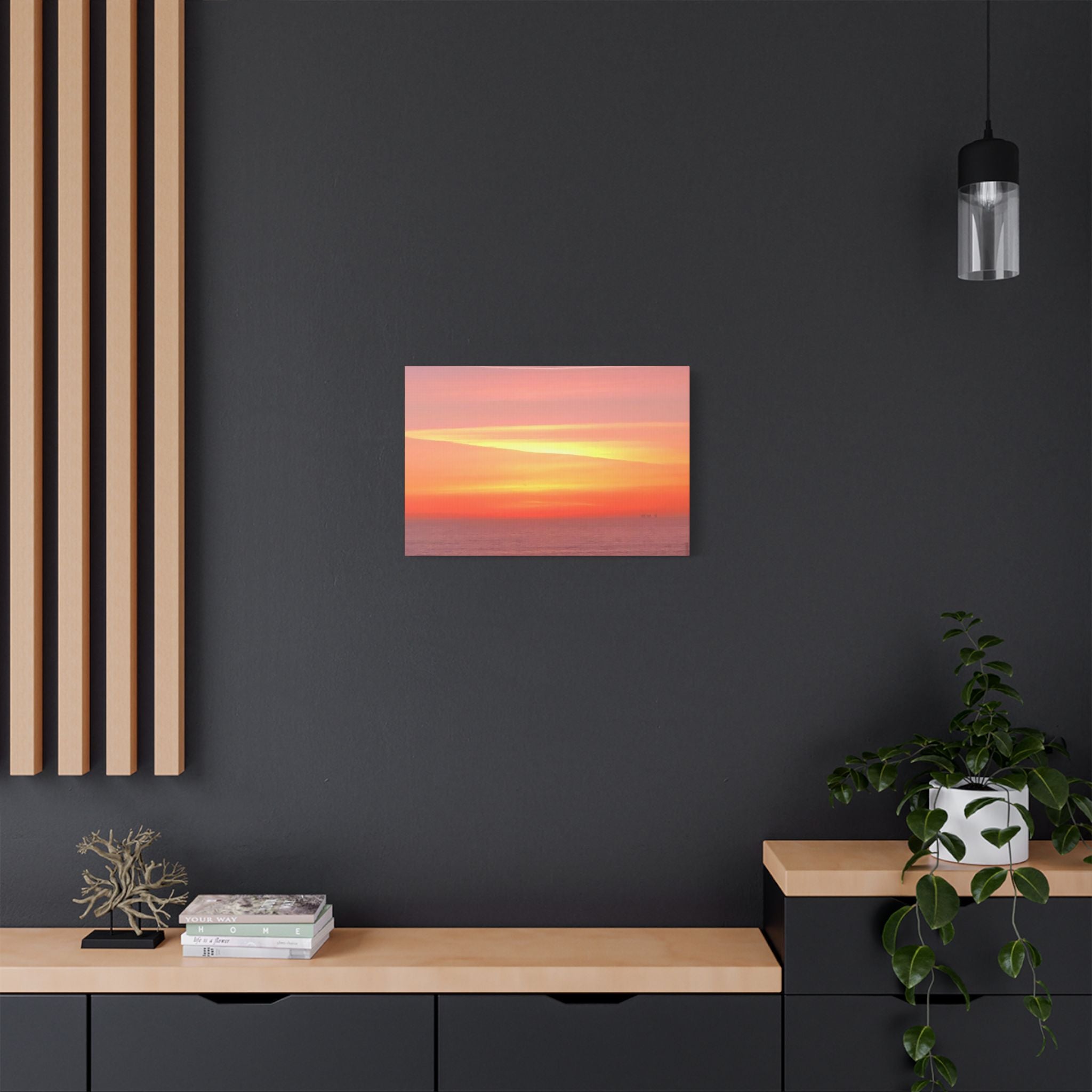 Ventura Sunset Satin Canvas — Stretched Beach Wall Art