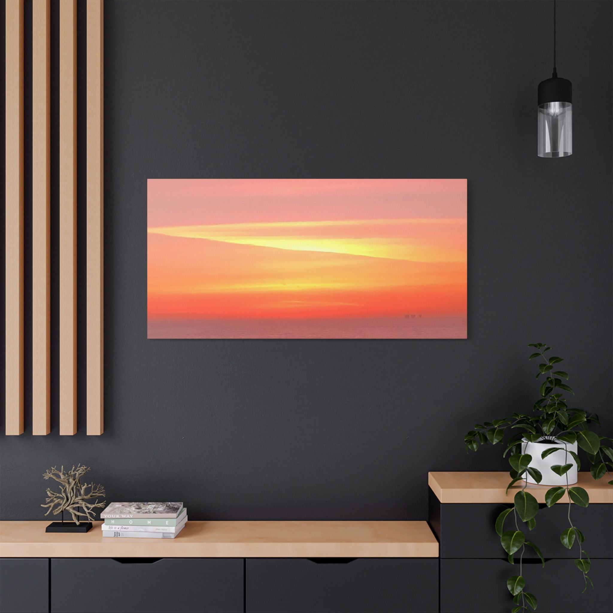 Ventura Sunset Satin Canvas — Stretched Beach Wall Art