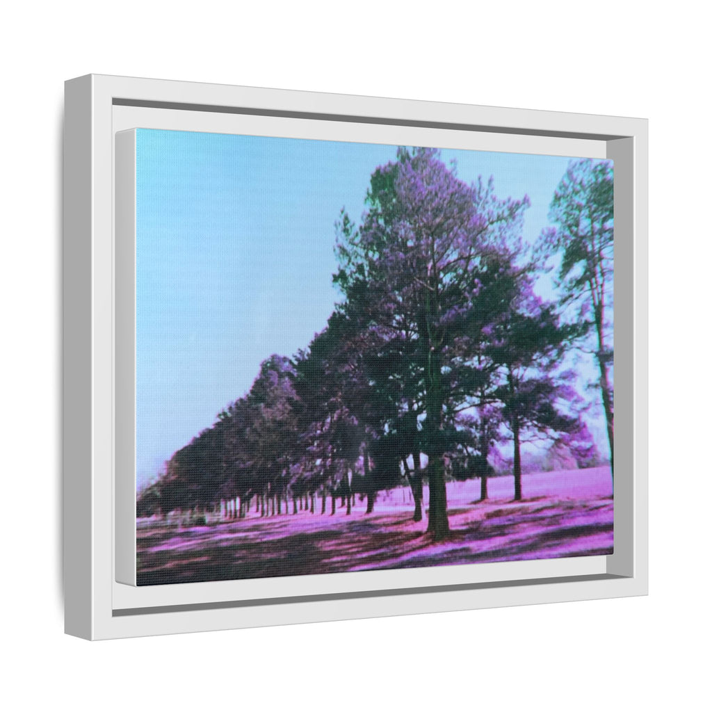 Framed Matte Canvas Print — Lomochrome Purple Tree Landscape