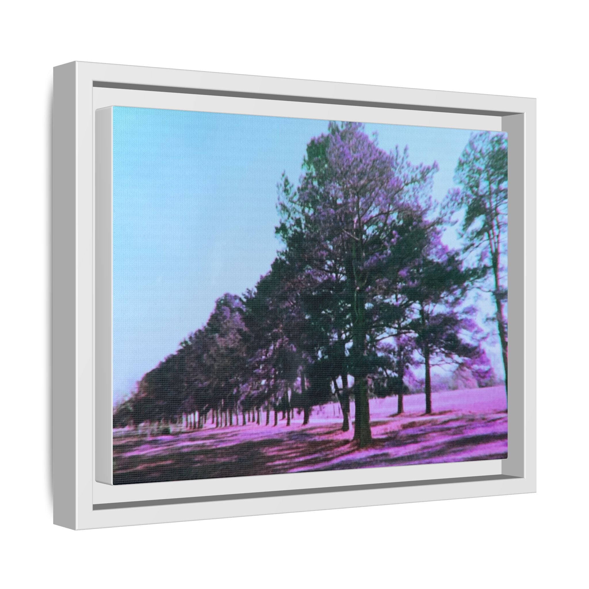 Framed Matte Canvas Print — Lomochrome Purple Tree Landscape
