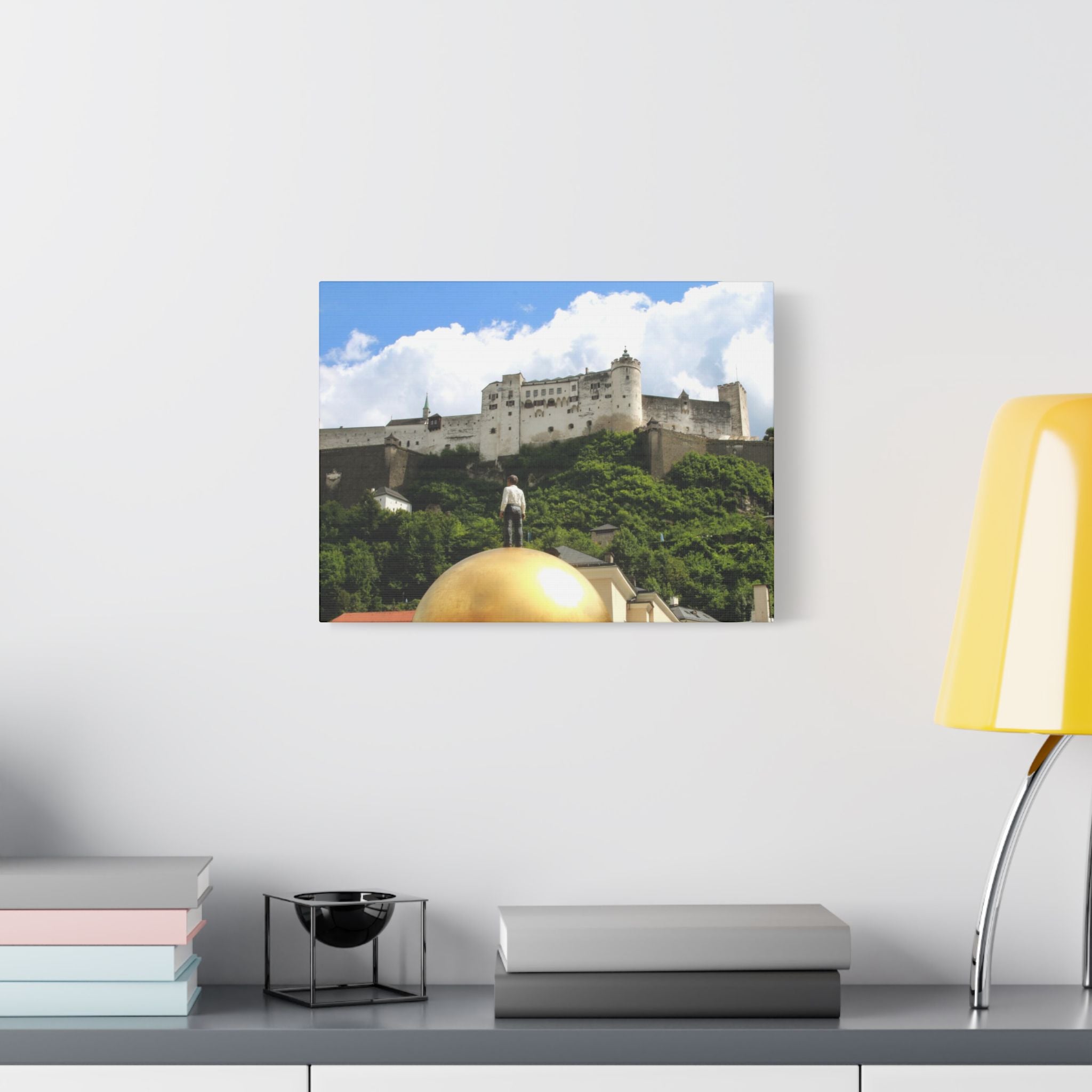 Salzburg Fortress Satin Stretched Canvas Print