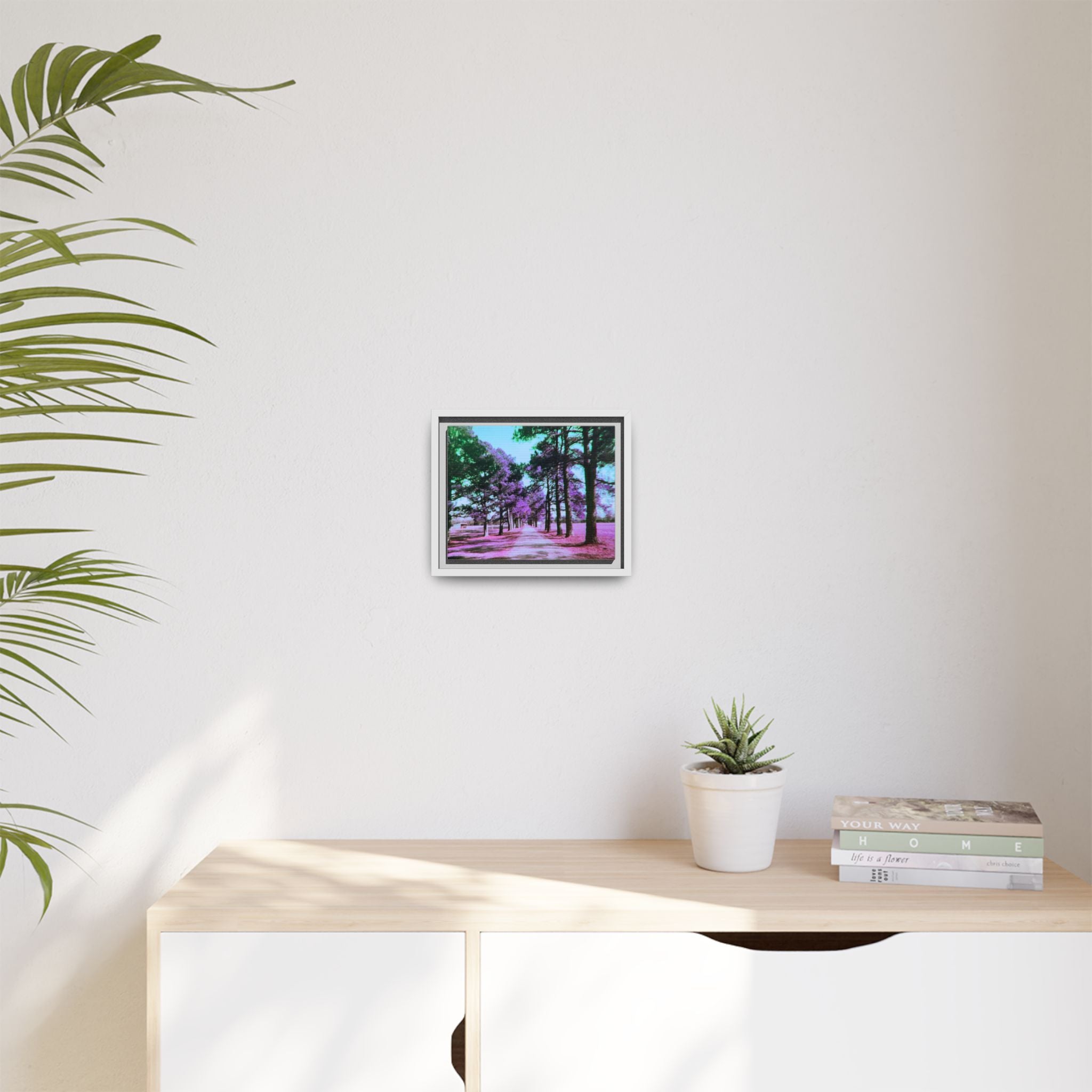 Framed Matte Canvas Print — Paris,Texas Lomochrome Purple Landscape